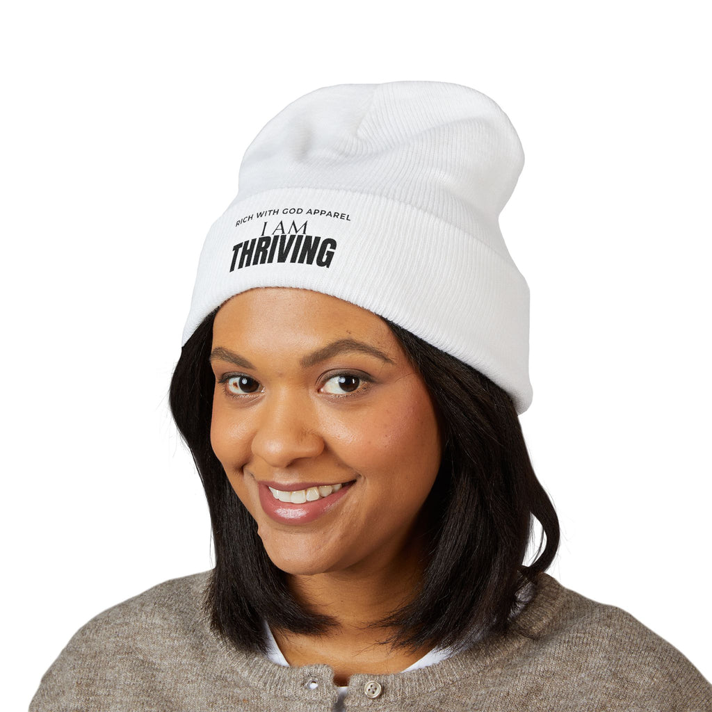 I Am Thriving Embroidered Cuffed Beanie