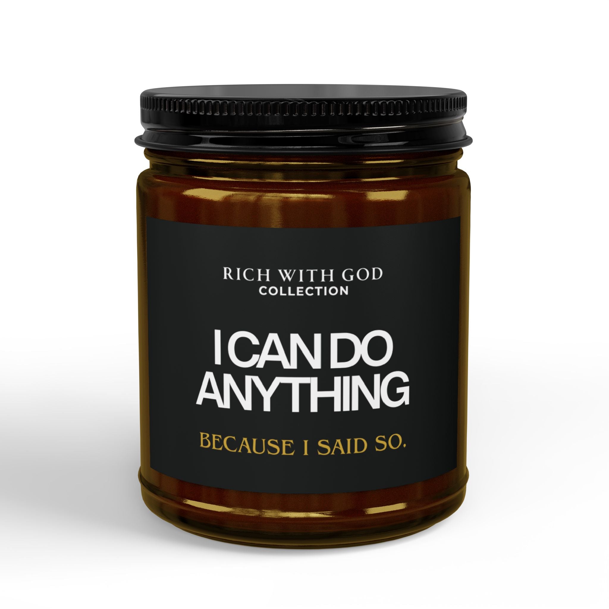 I Can Do Anything Scented Soy Candles with Black Lid, (4 and 9oz)