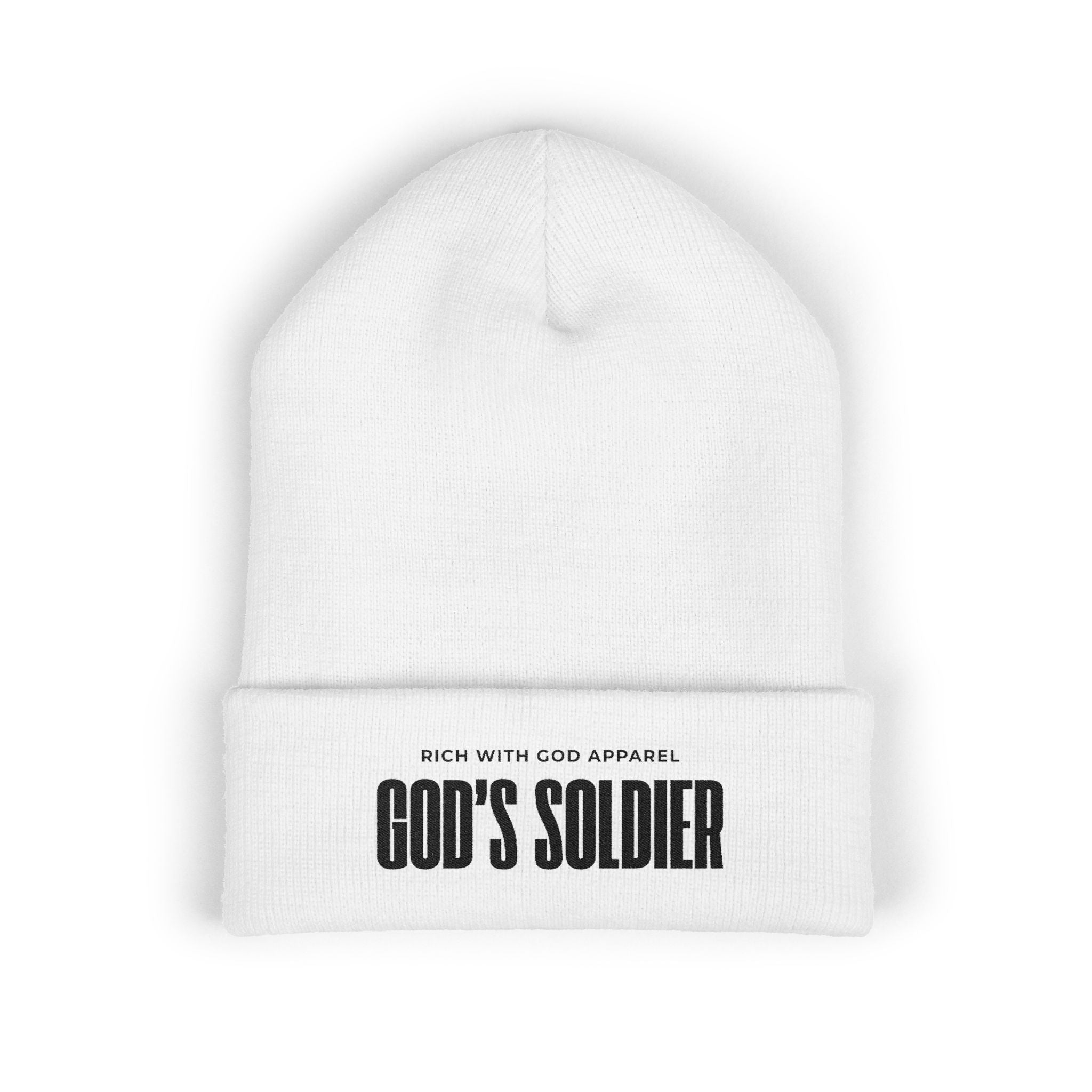 God's Soldier Embroidered Cuffed Beanie