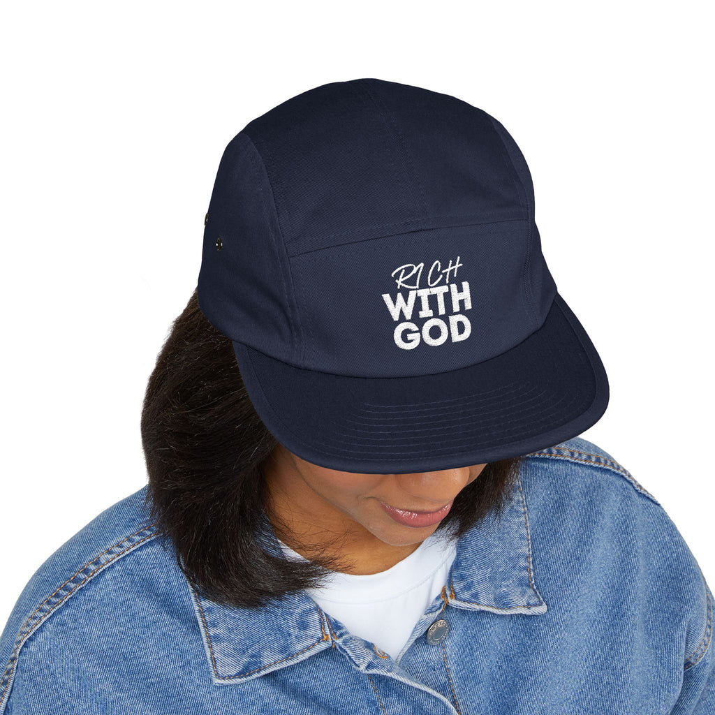 Rich With God 5 Panel Cap (Embroidery)