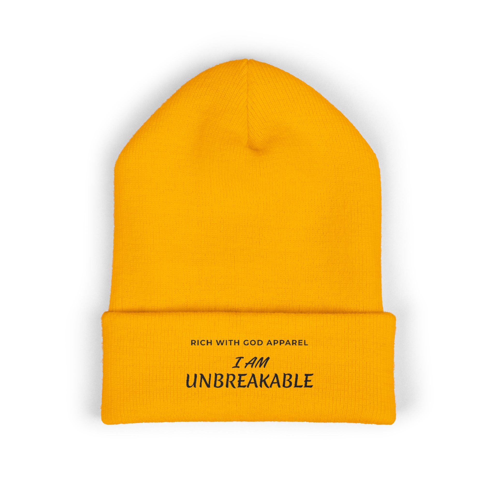 I Am Unbreakable Embroidered Cuffed Beanie