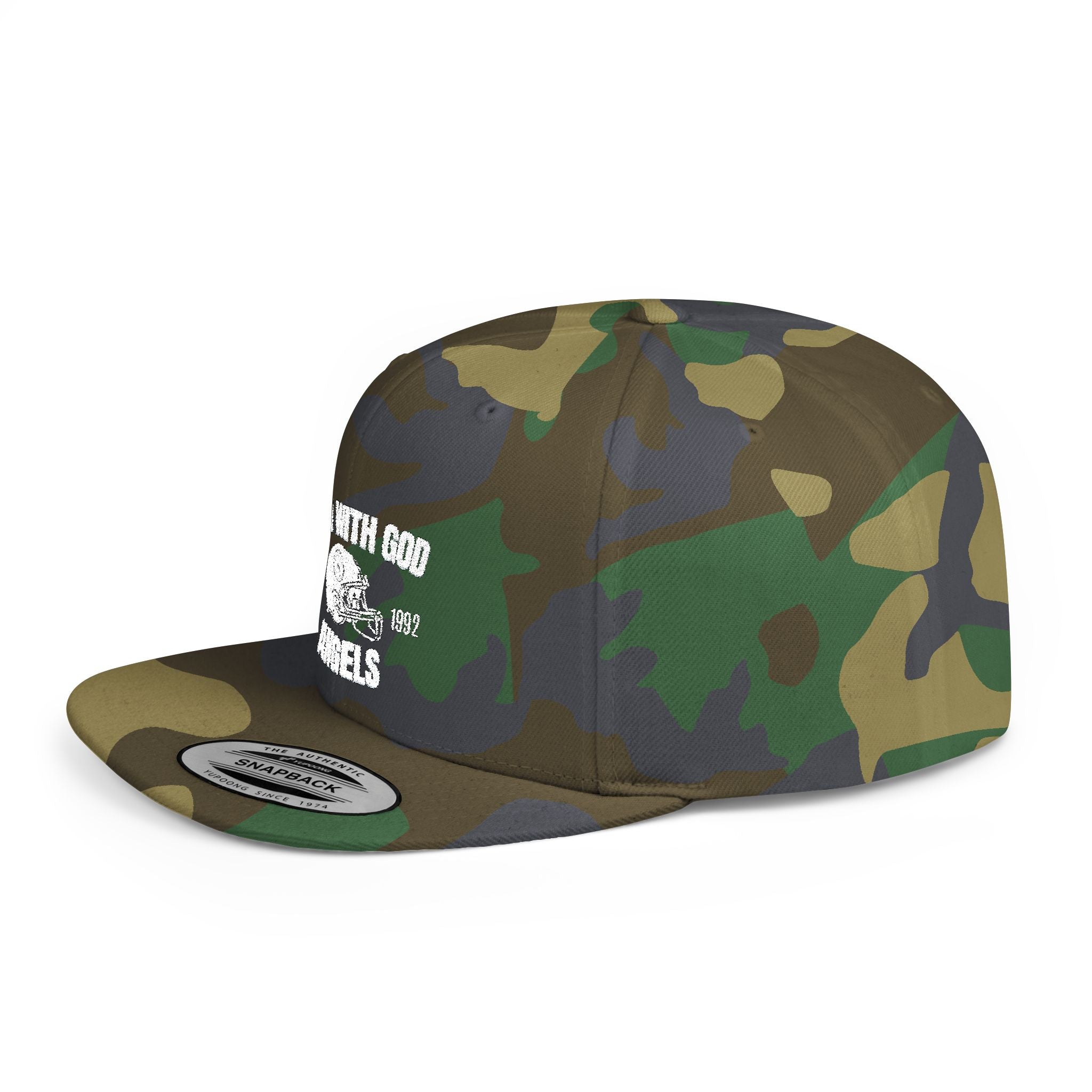 Rich With God Angels Flat Bill Snapback