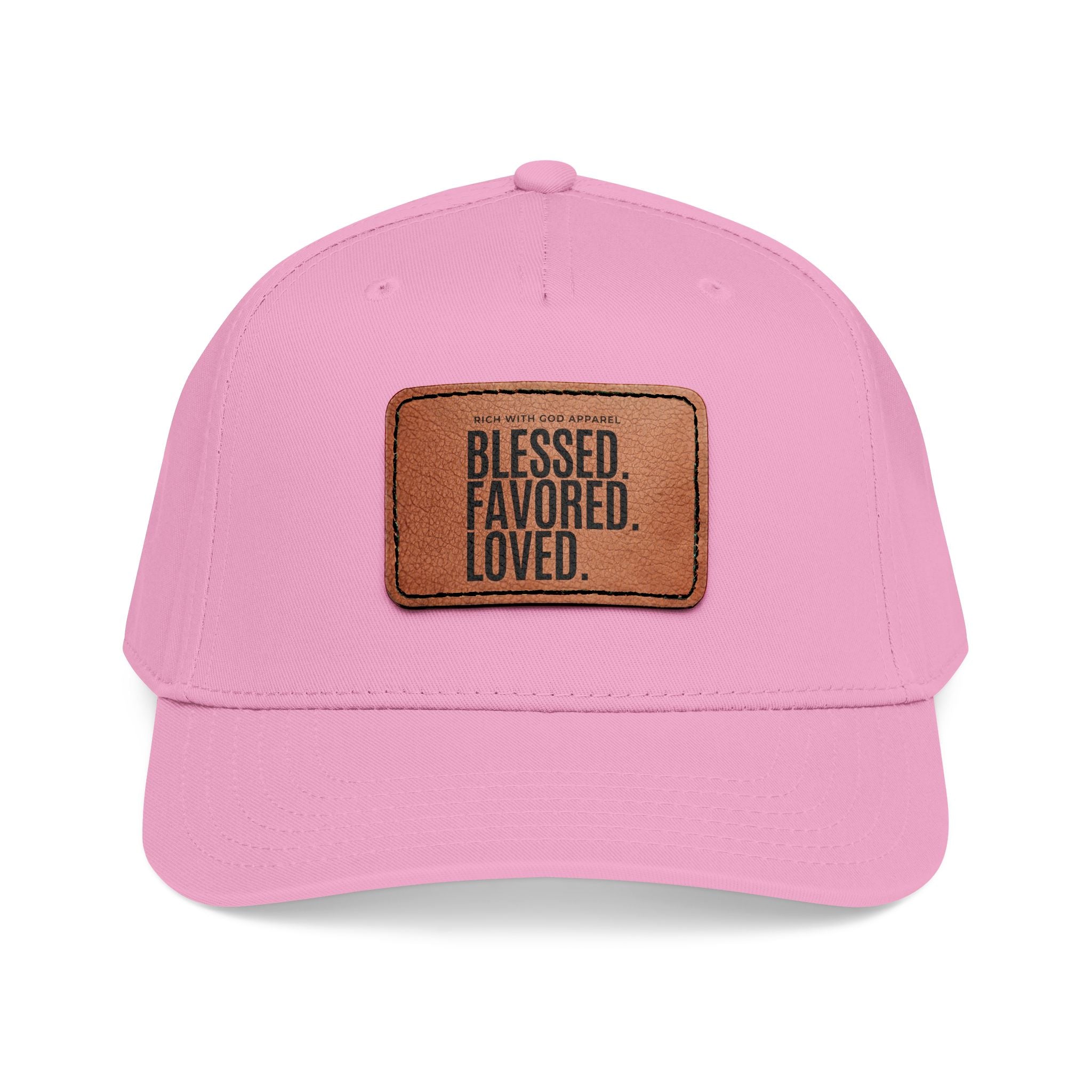 Blessed. Favored. Loved. Leather Patch Baseball Cap