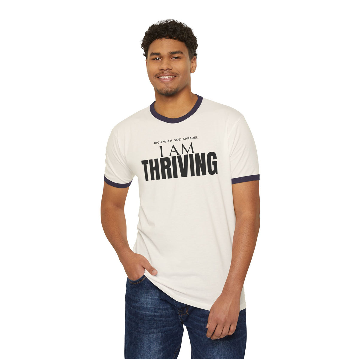 I Am Thriving Unisex Cotton Ringer T-Shirt