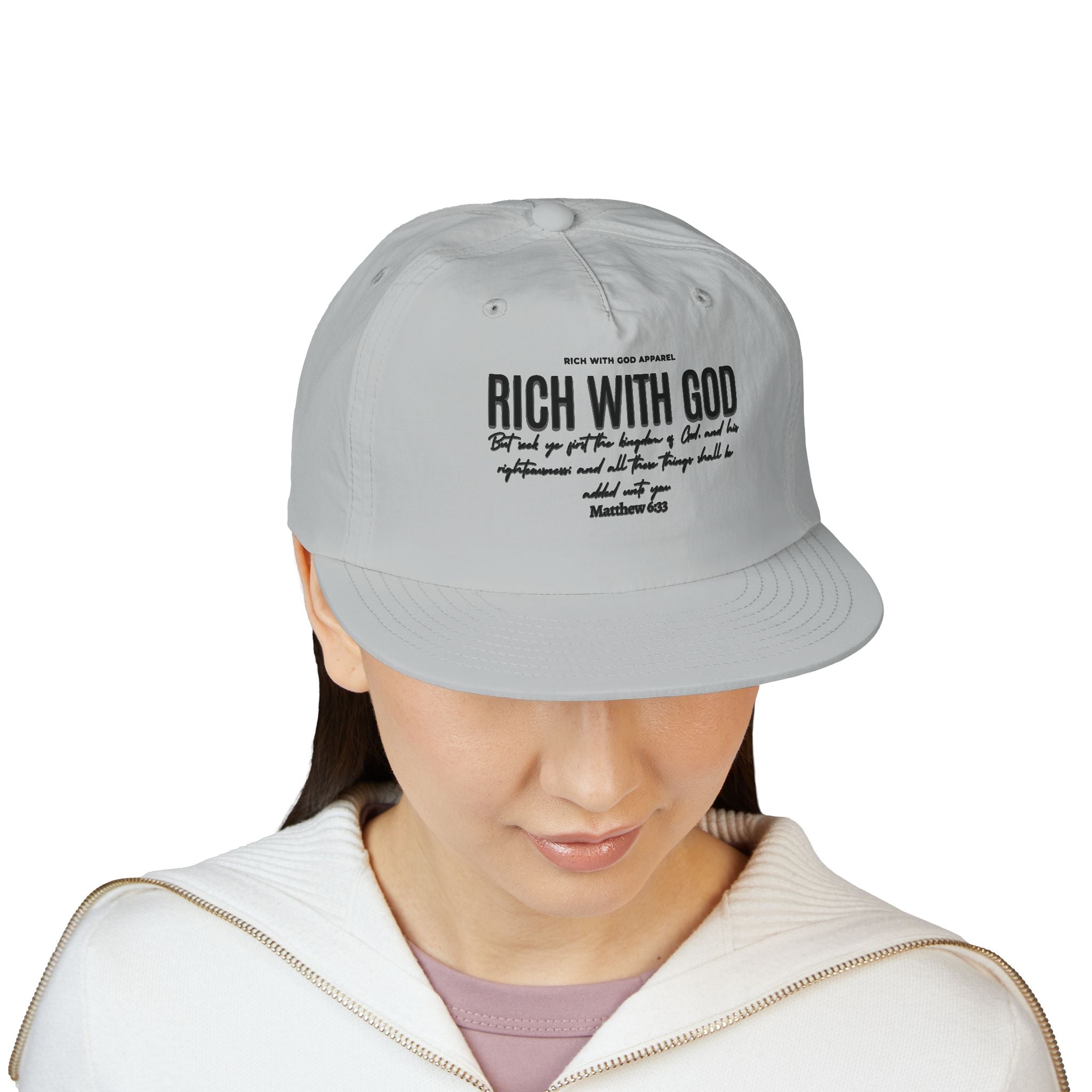 Rich With God Matthew 6:33 Surf Cap Snapback
