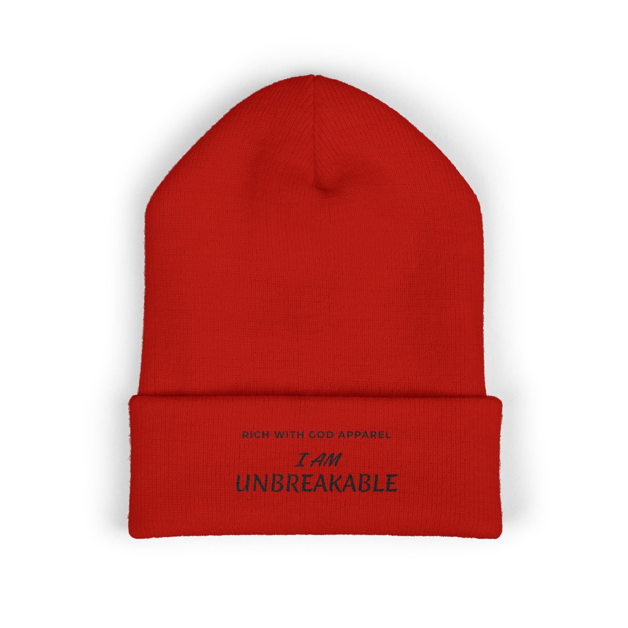 I Am Unbreakable Embroidered Cuffed Beanie