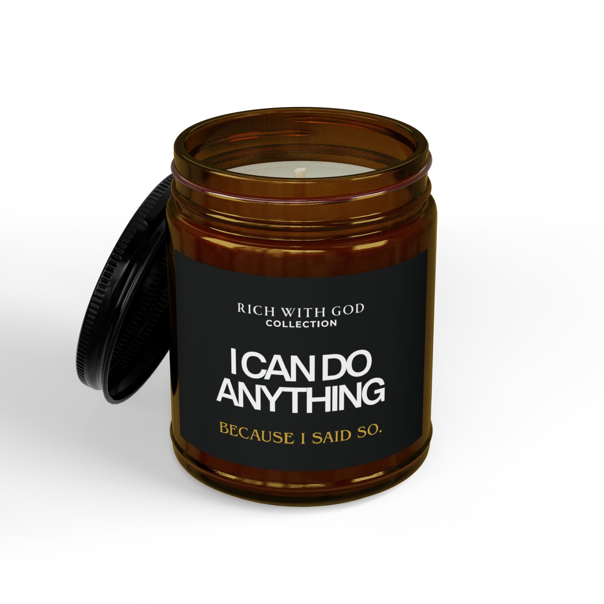 I Can Do Anything Scented Soy Candles with Black Lid, (4 and 9oz)