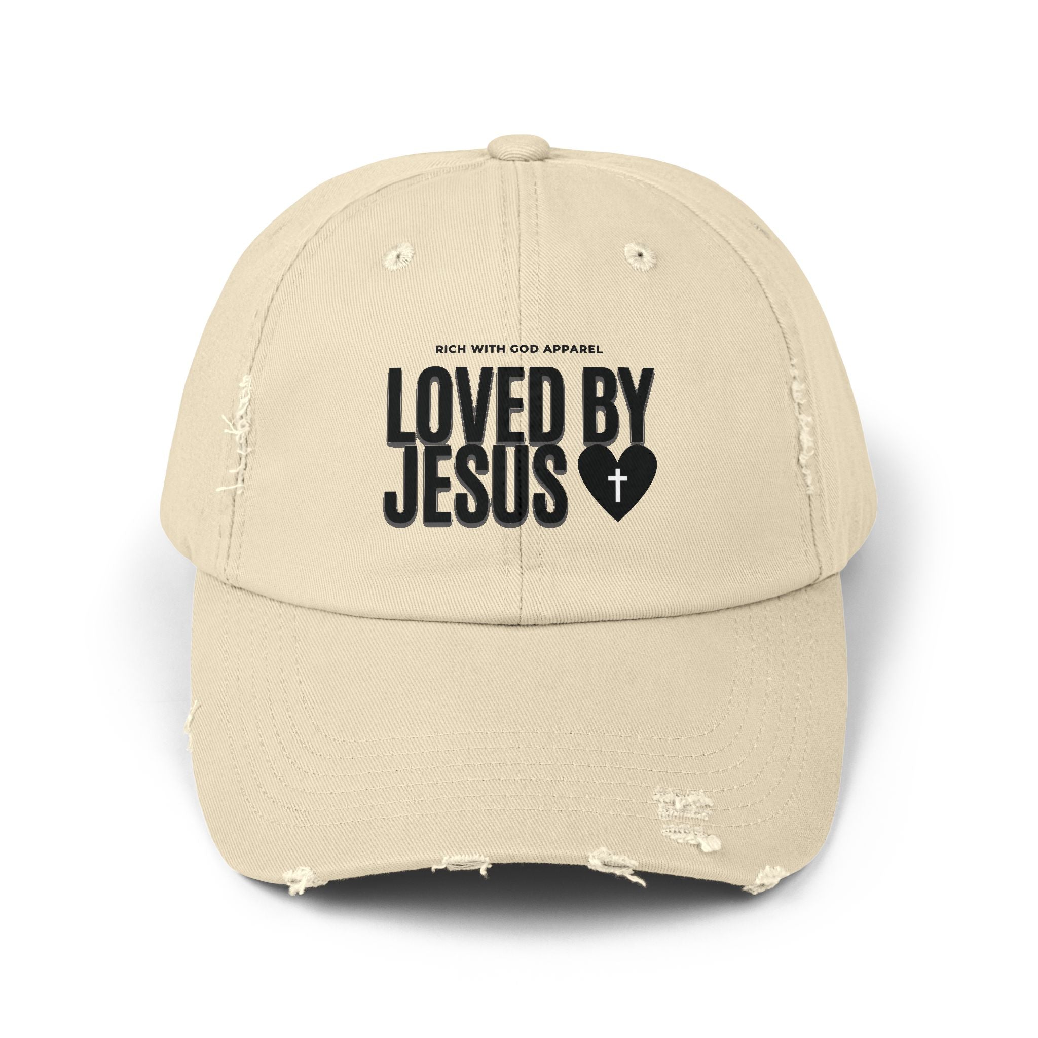 Loved By Jesus Unisex Distressed Cap