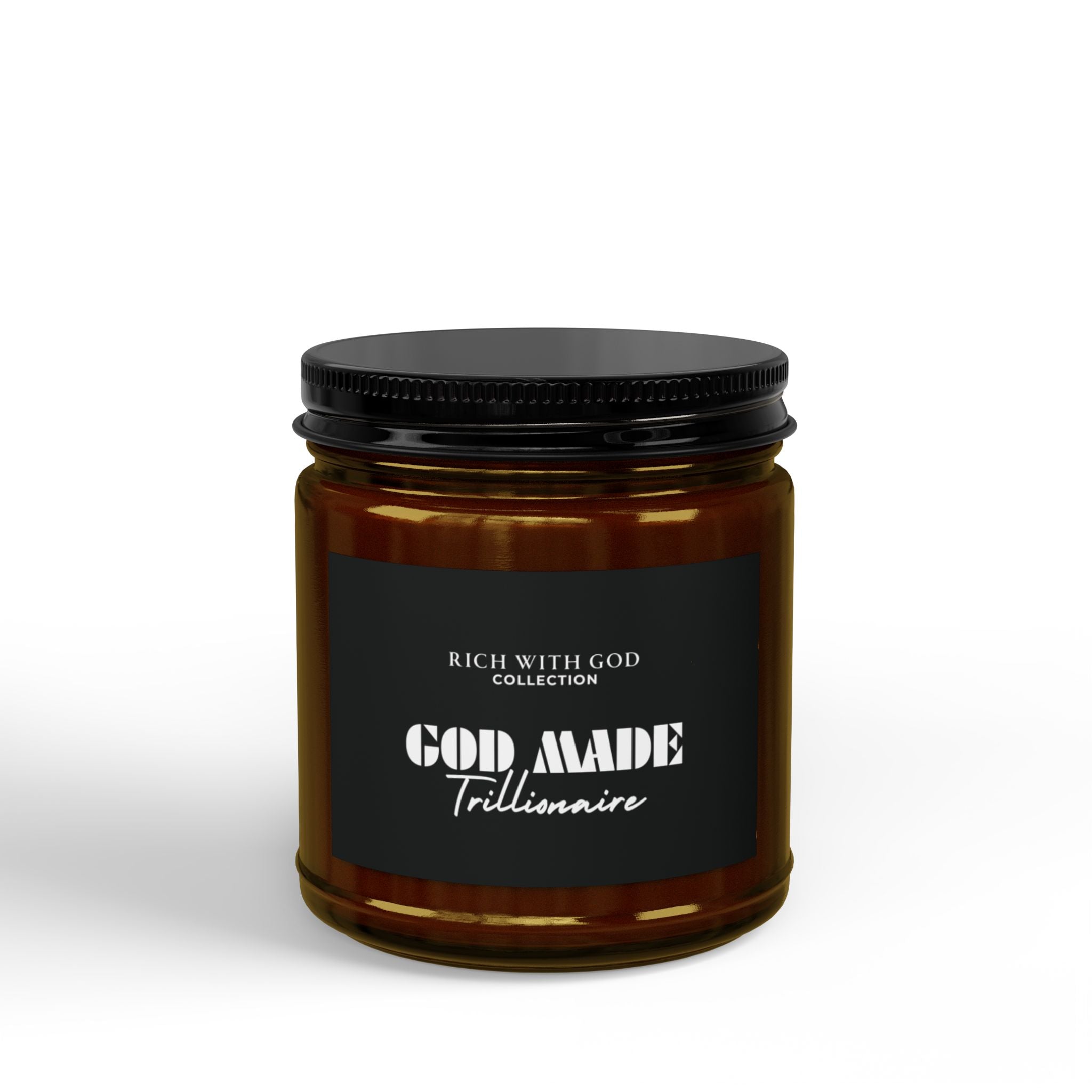 God Made Trillionaire Scented Soy Candles with Black Lid, (4 and 9oz)