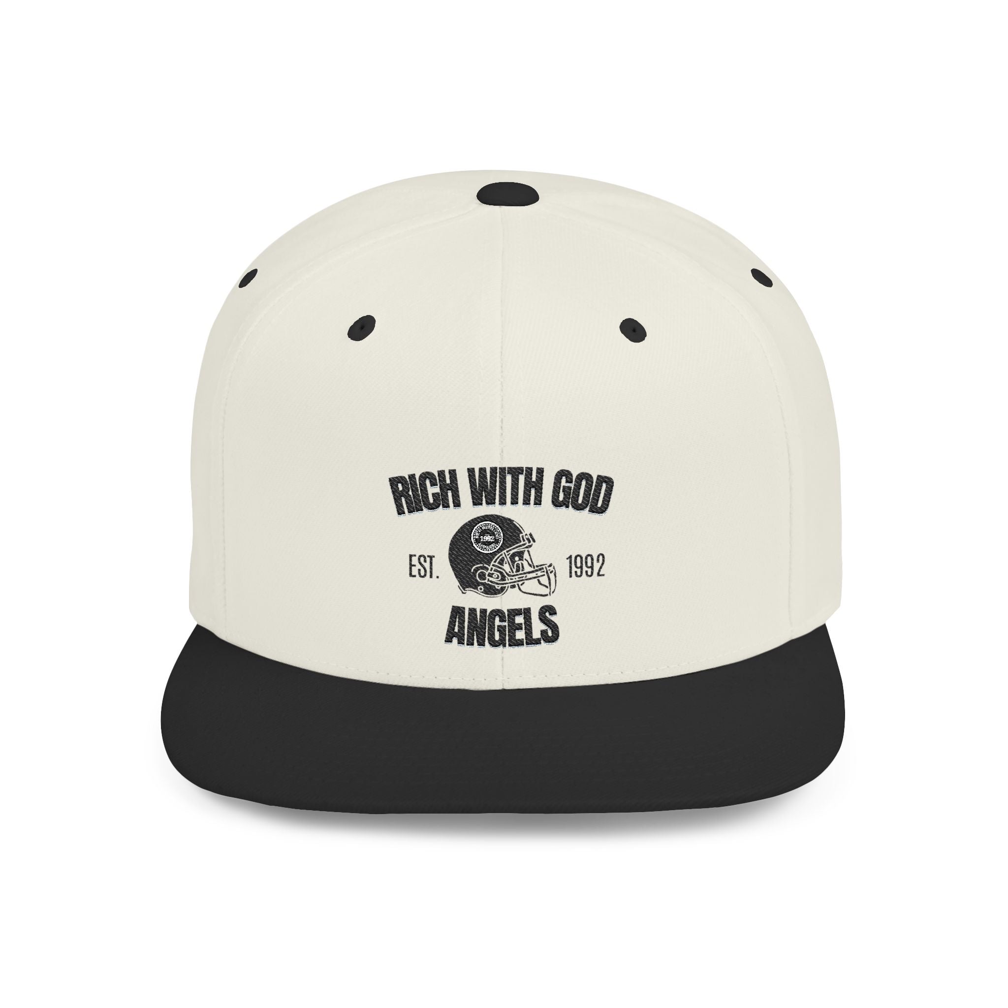 Rich With God Angels Flat Bill Snapback