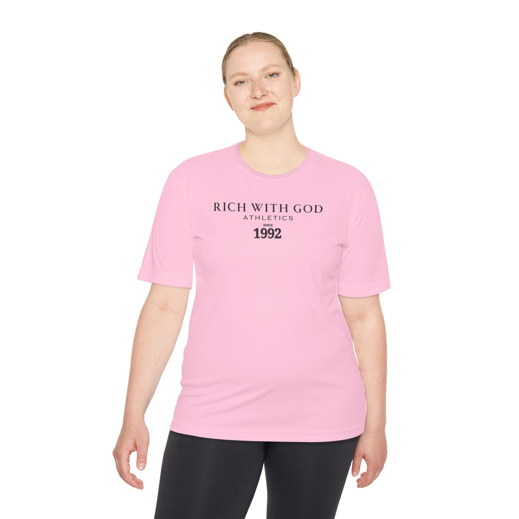 Rich With God Athletics Unisex Moisture Wicking Tee