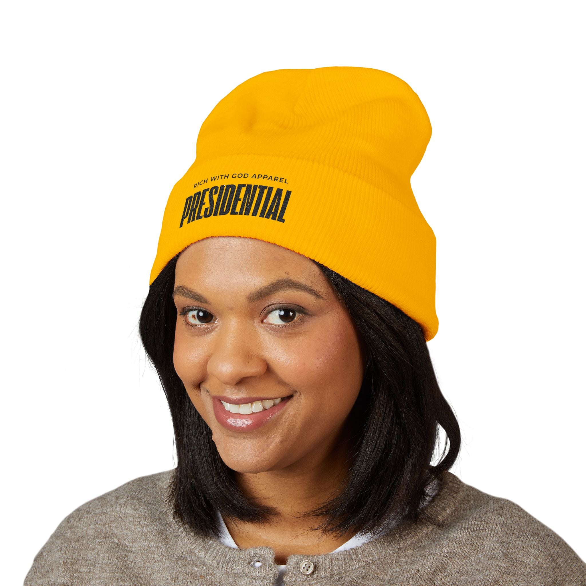 Presidential Embroidered Cuffed Beanie