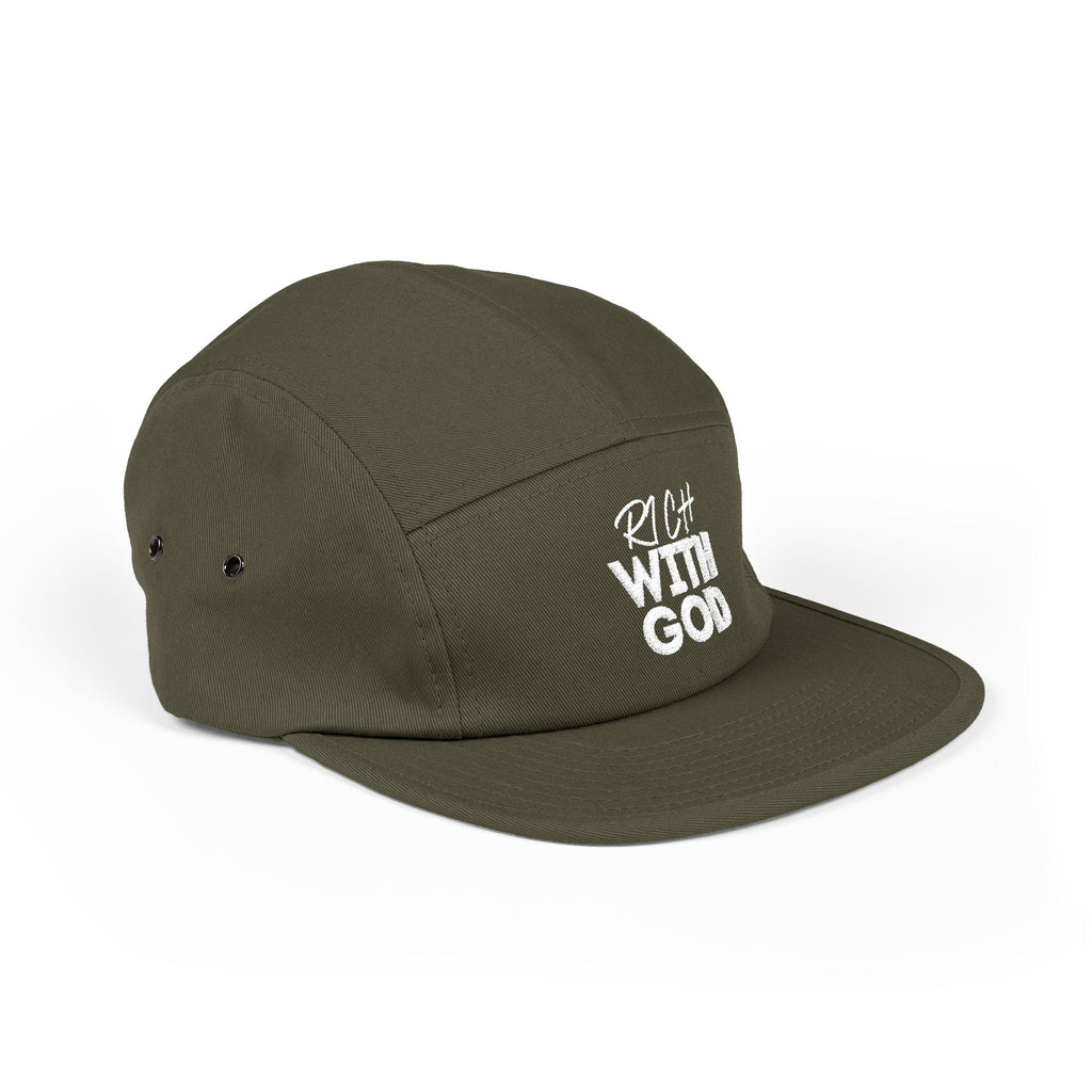 Rich With God 5 Panel Cap (Embroidery)