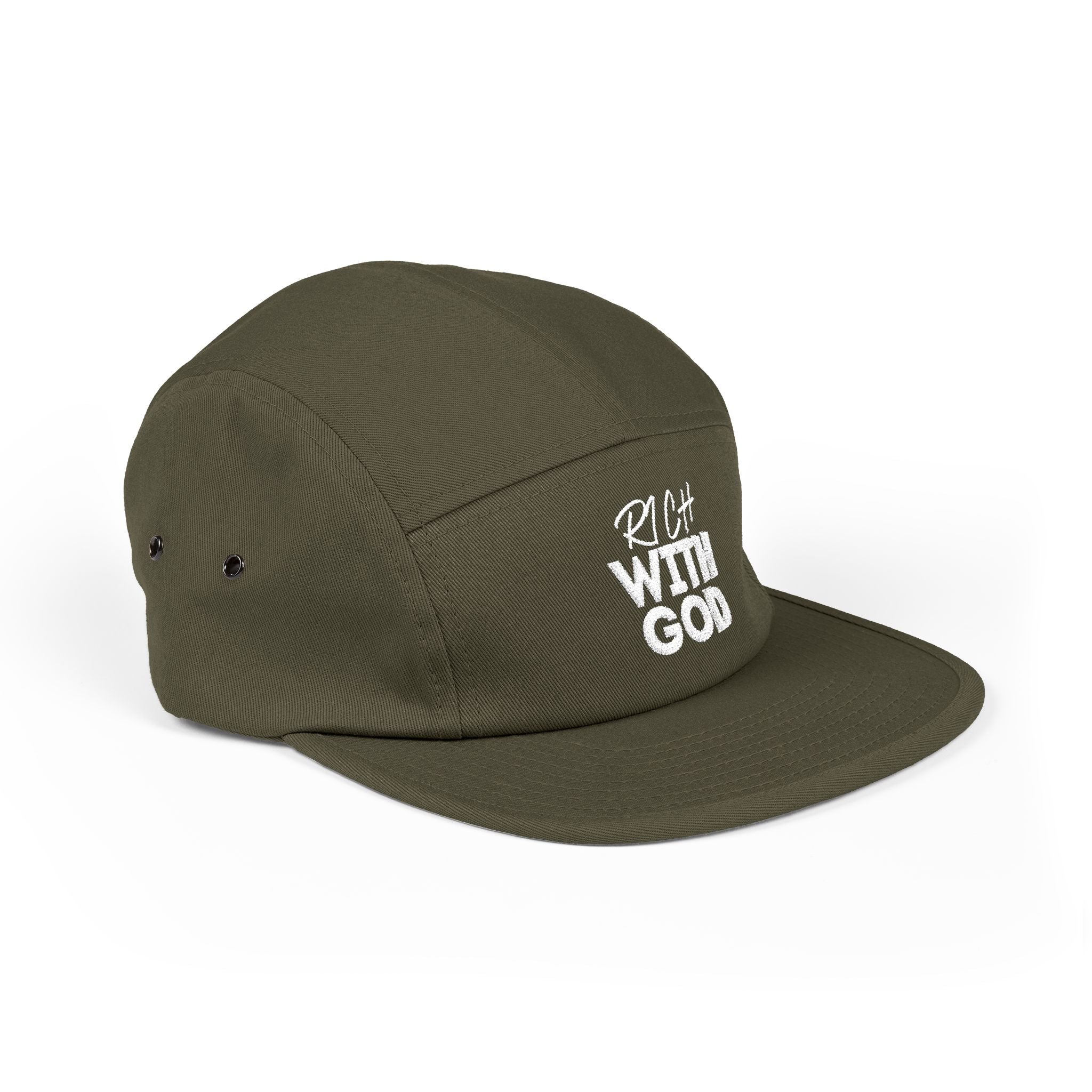 Rich With God 5 Panel Cap (Embroidery)