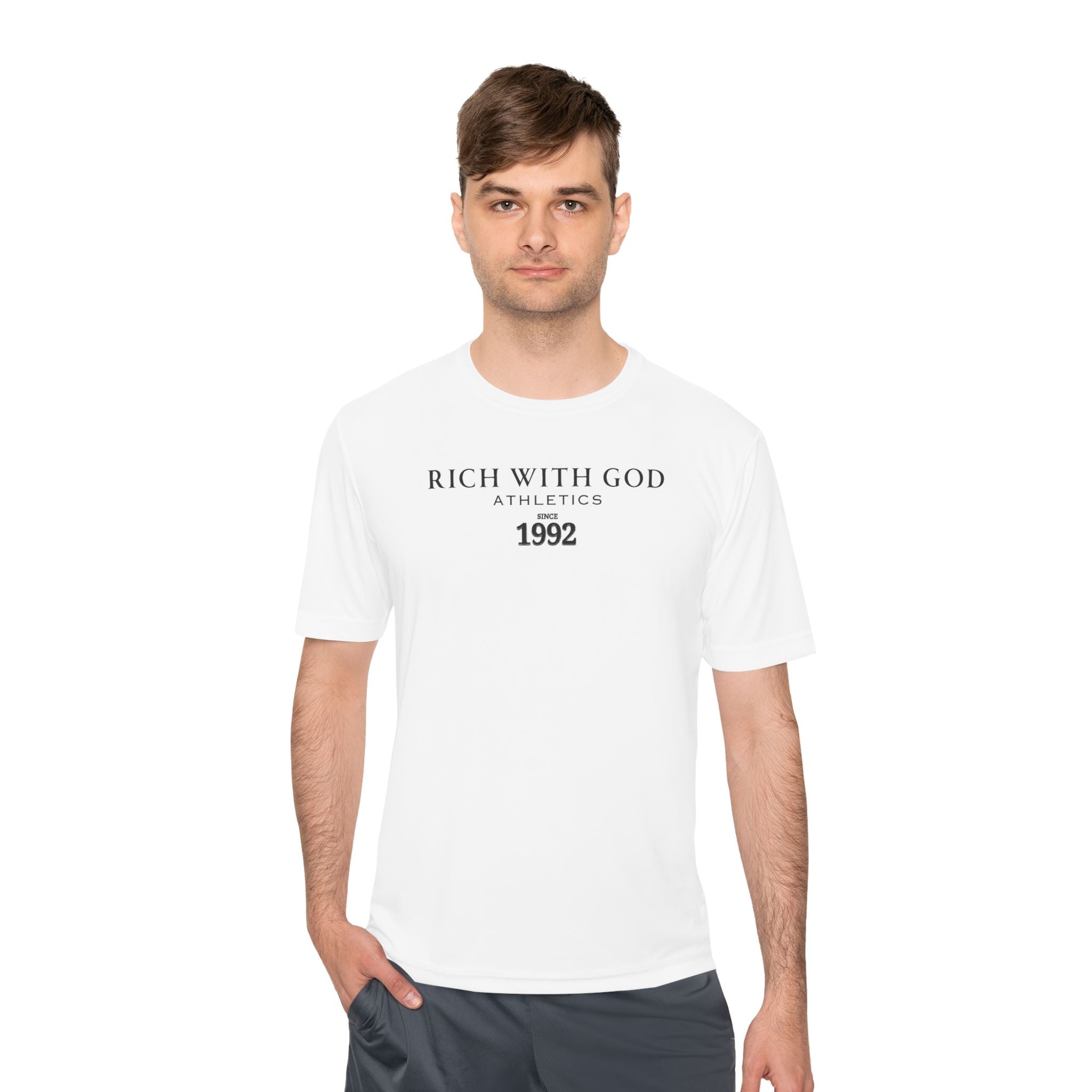 Rich With God Athletics Unisex Moisture Wicking Tee