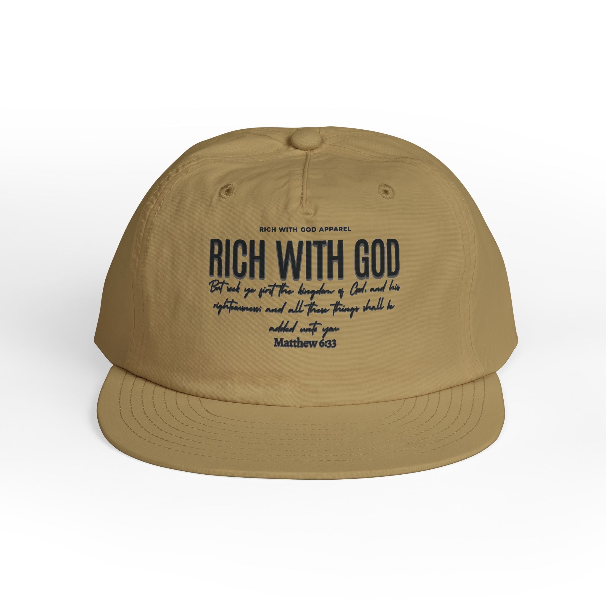 Rich With God Matthew 6:33 Surf Cap Snapback