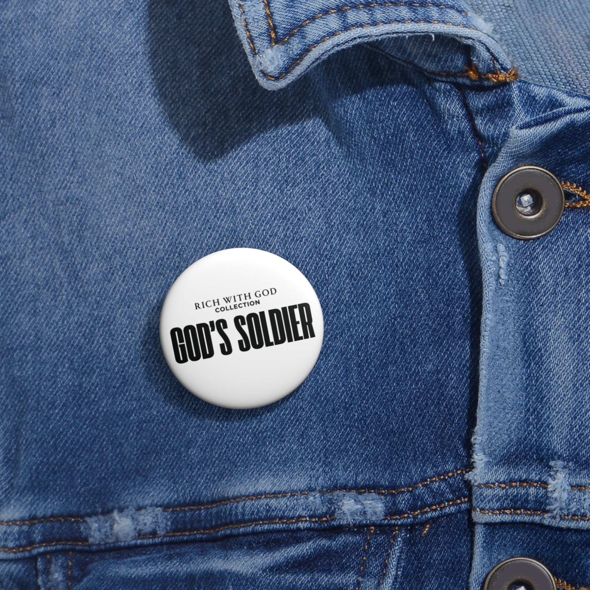 "God's Soldier" Pin Button
