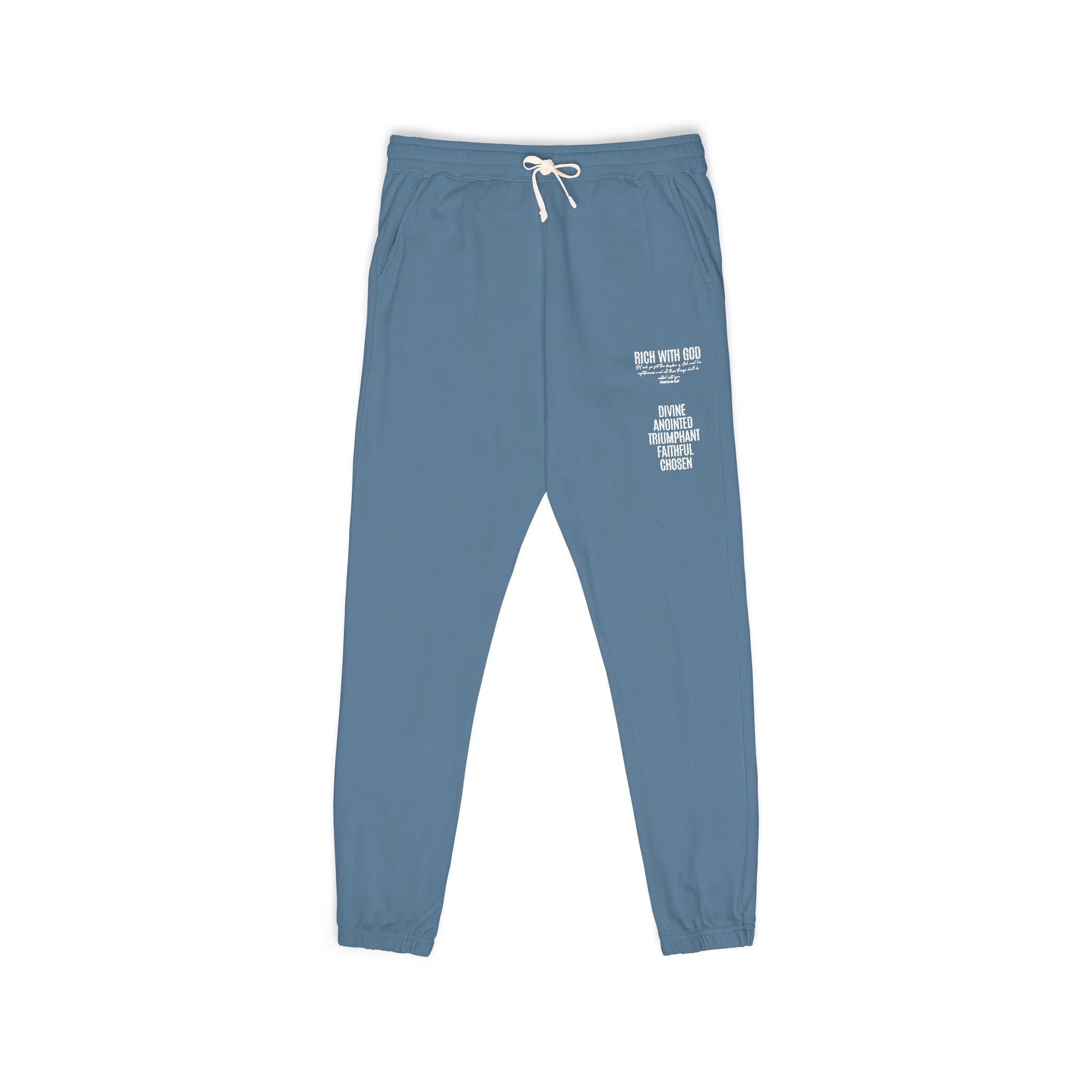 Rich With God Matthew 6:33 Graphic Fleece Sweatpants