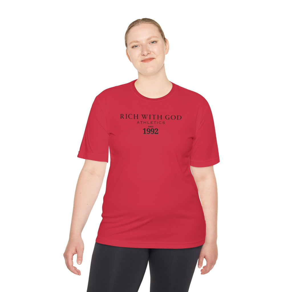 Rich With God Athletics Unisex Moisture Wicking Tee