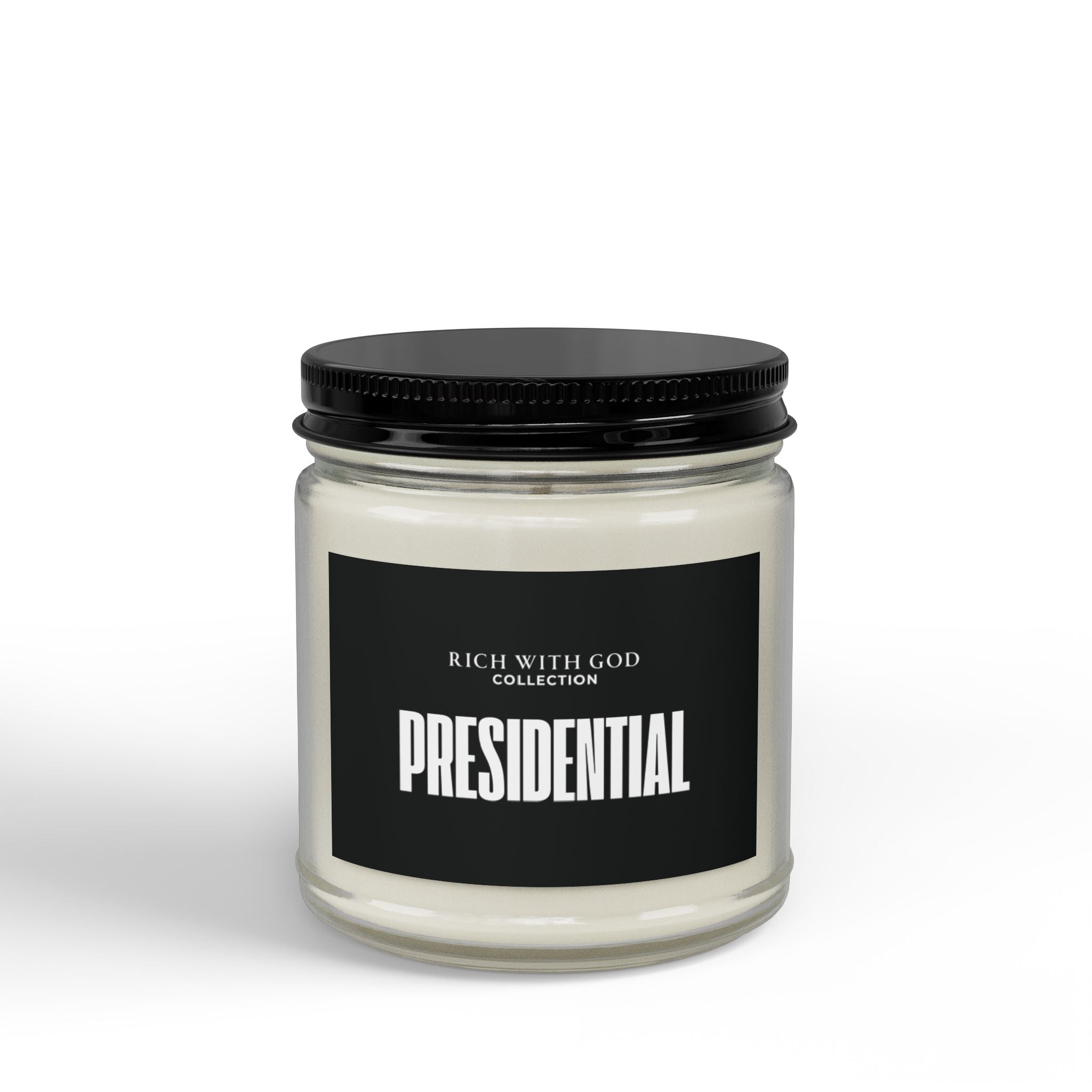 Presidential Scented Soy Candles with Black Lid, (4 and 9oz)