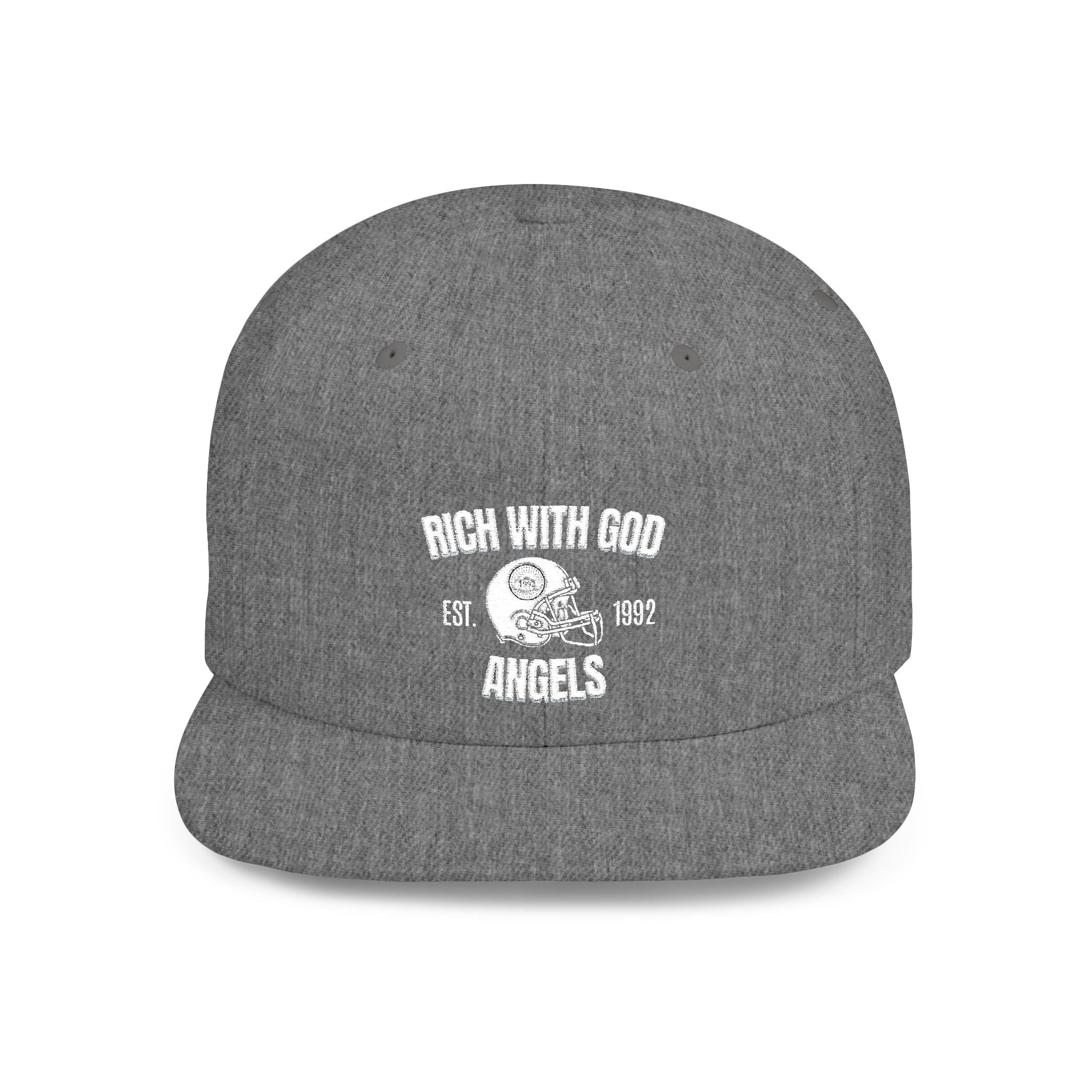 Rich With God Angels Flat Bill Snapback