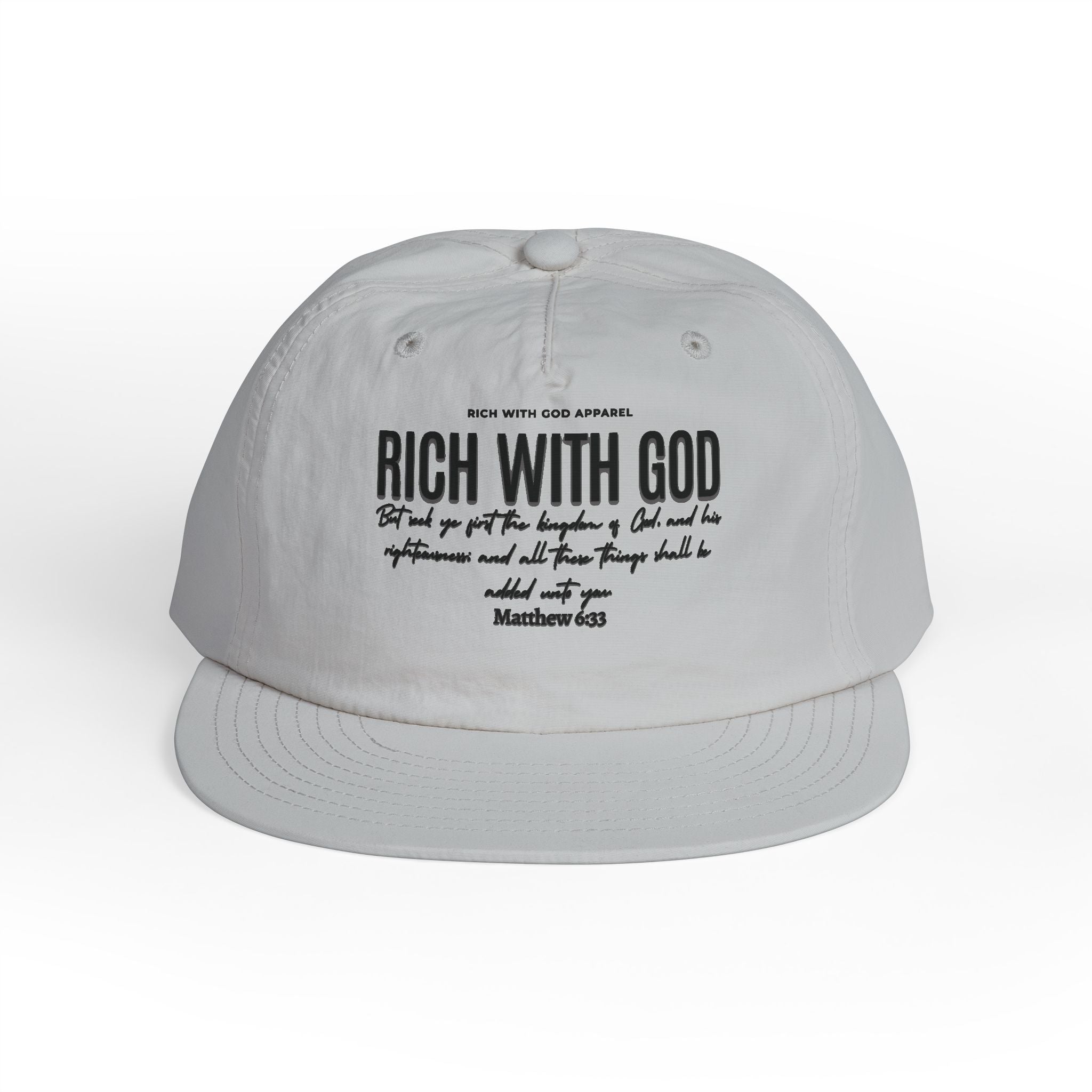 Rich With God Matthew 6:33 Surf Cap Snapback