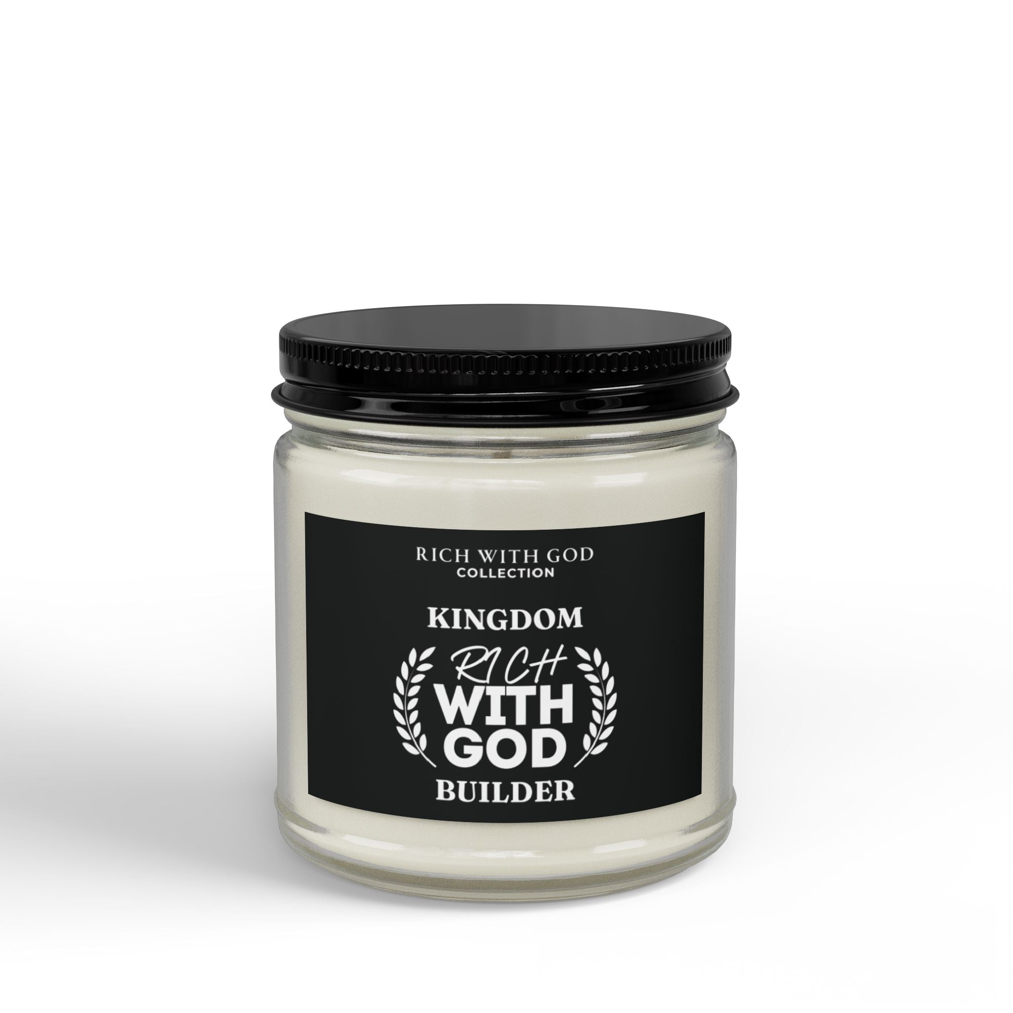 Kingdom Builder Scented Soy Candles with Black Lid, (4 and 9oz)