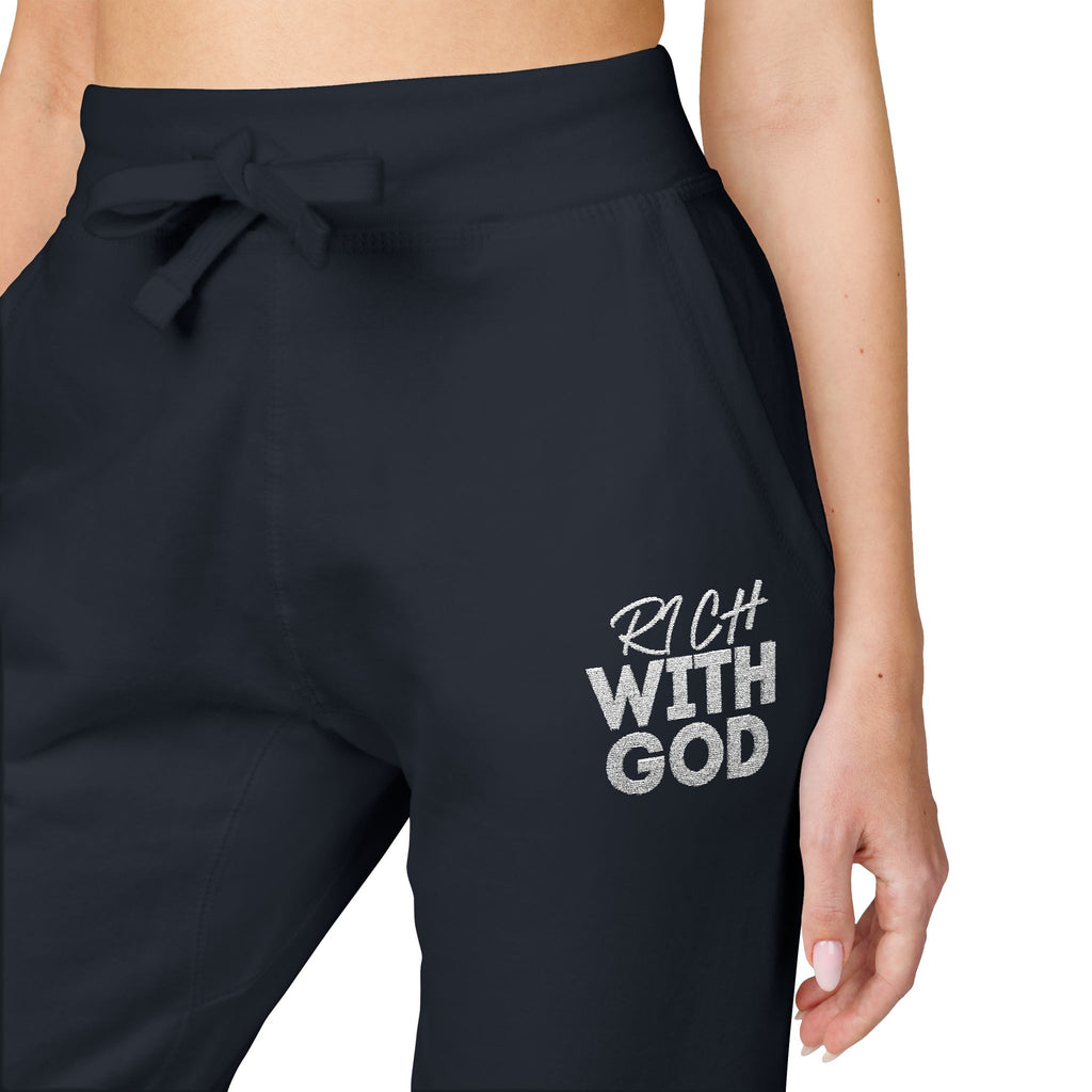 Rich With God Unisex Fleece Sweatpants (Embroidery)