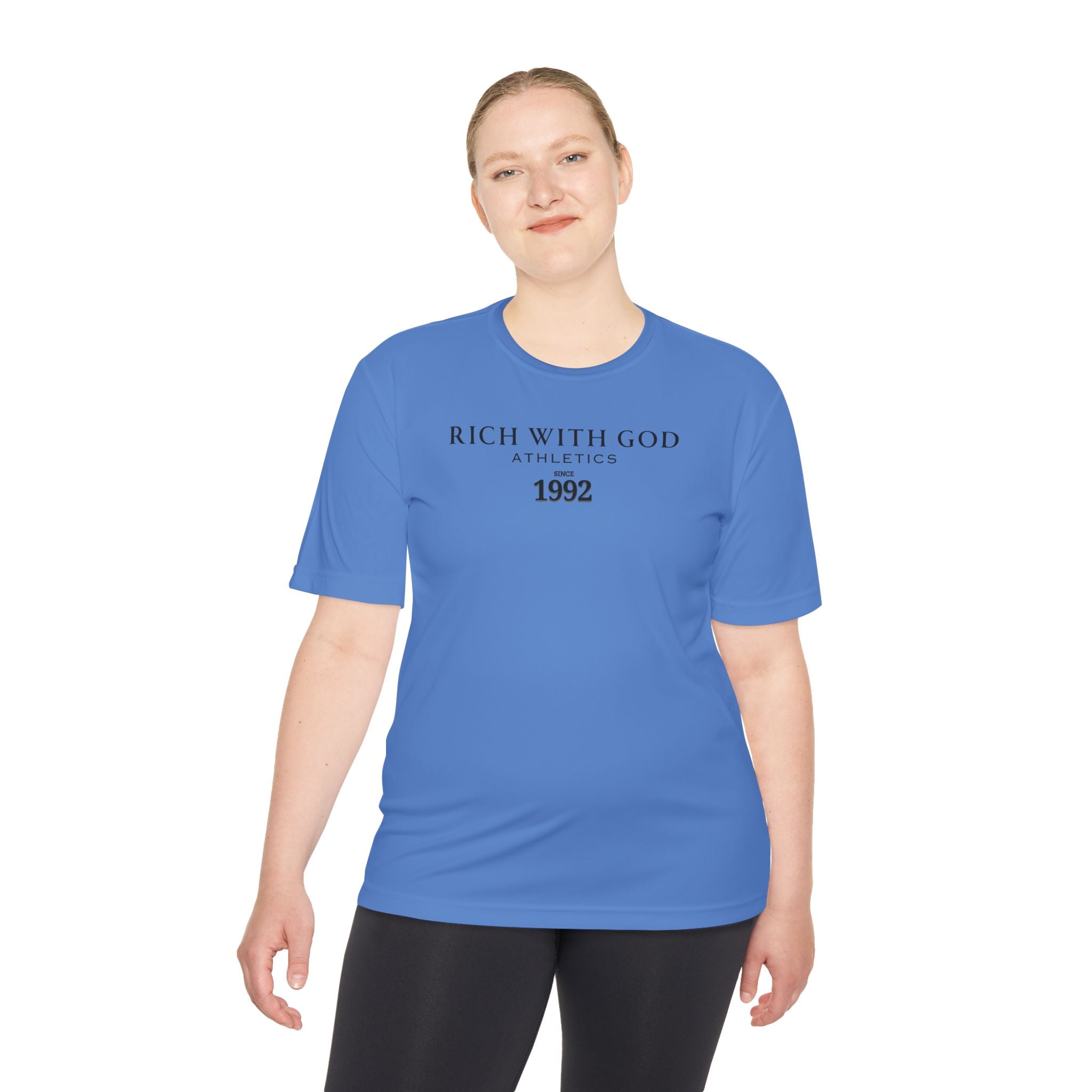 Rich With God Athletics Unisex Moisture Wicking Tee