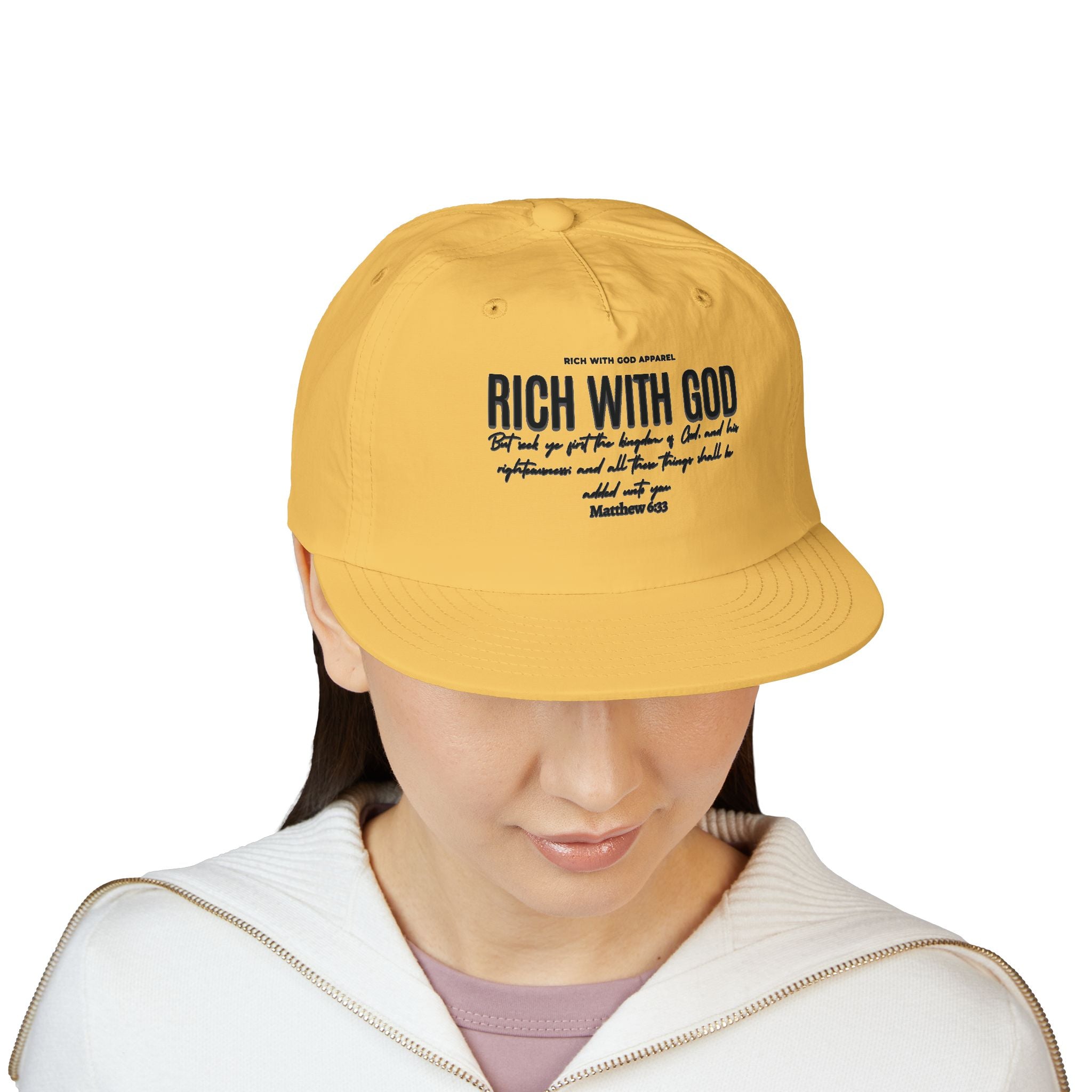 Rich With God Matthew 6:33 Surf Cap Snapback