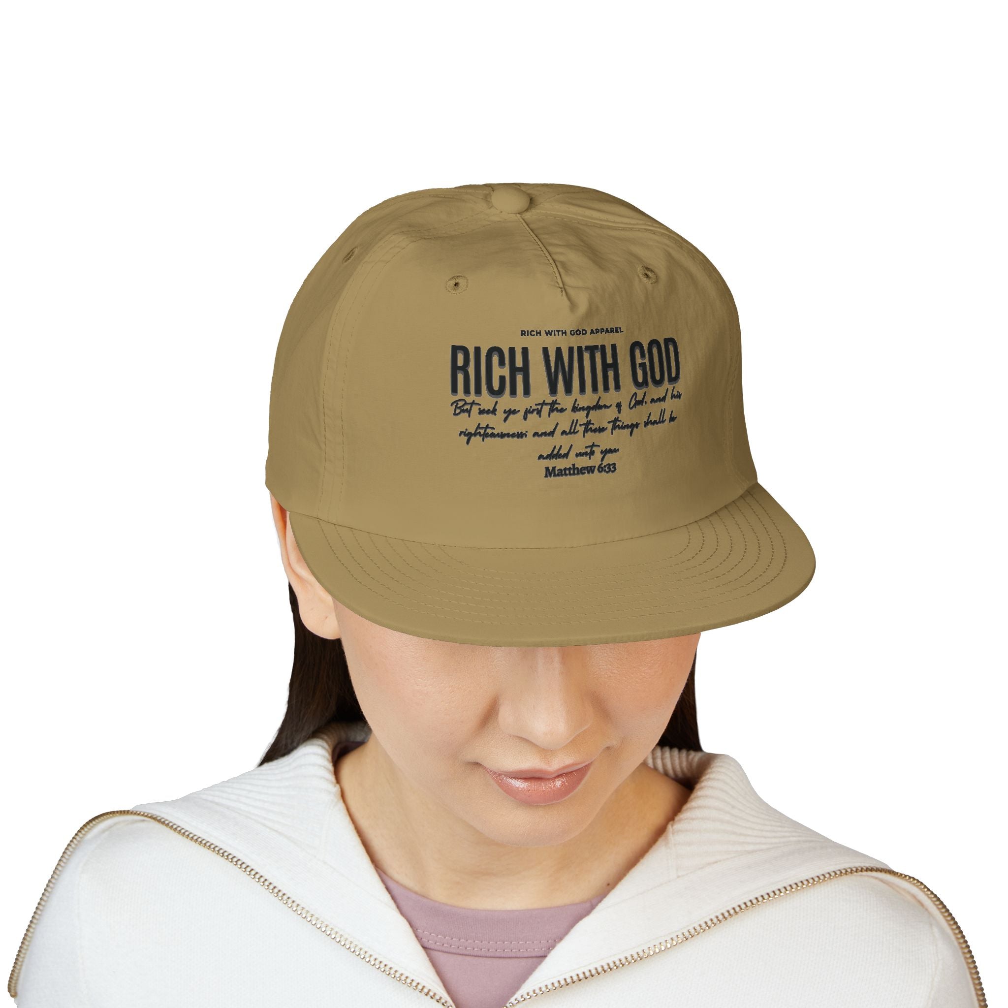 Rich With God Matthew 6:33 Surf Cap Snapback