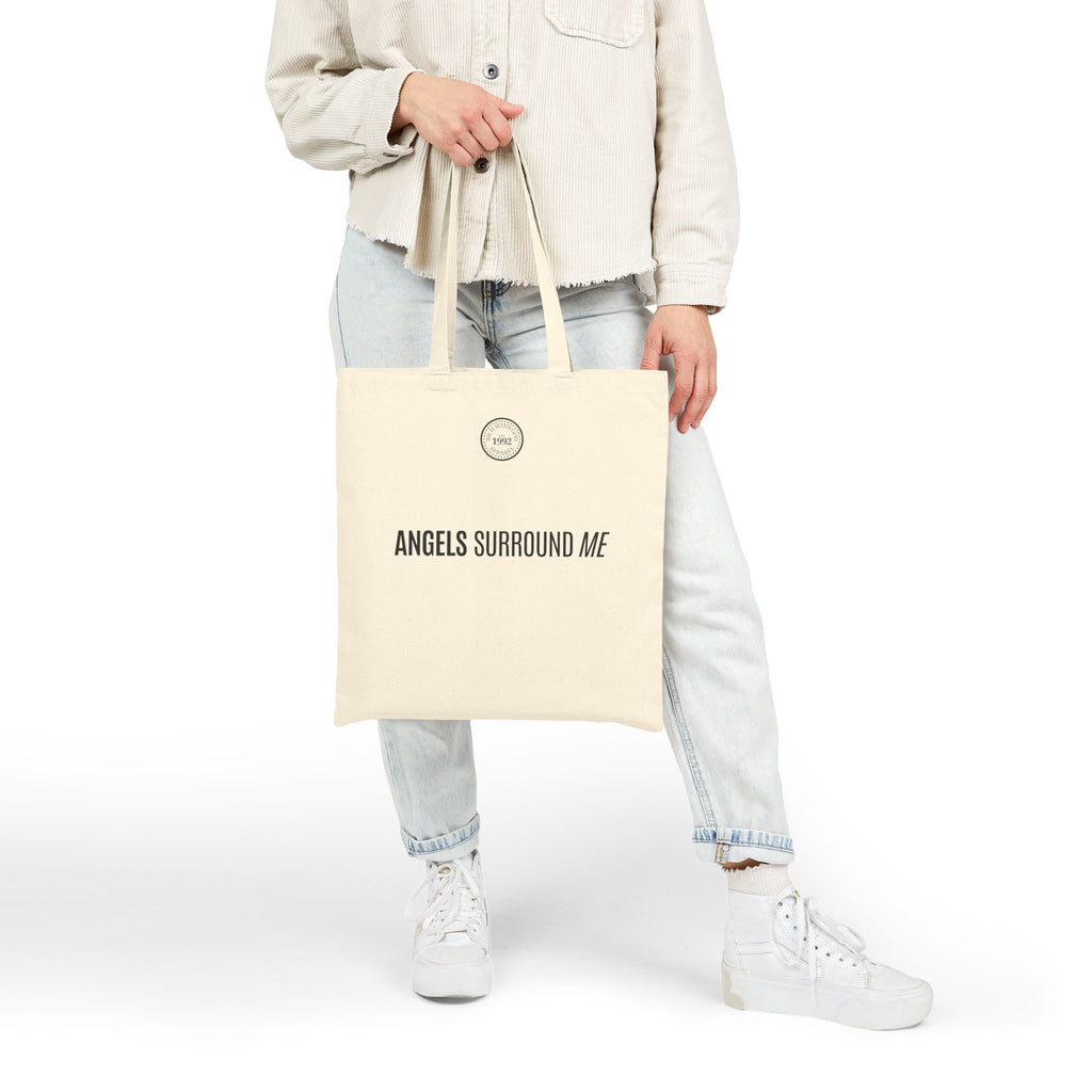 Divine Mob Beige Cotton Canvas Tote Bag
