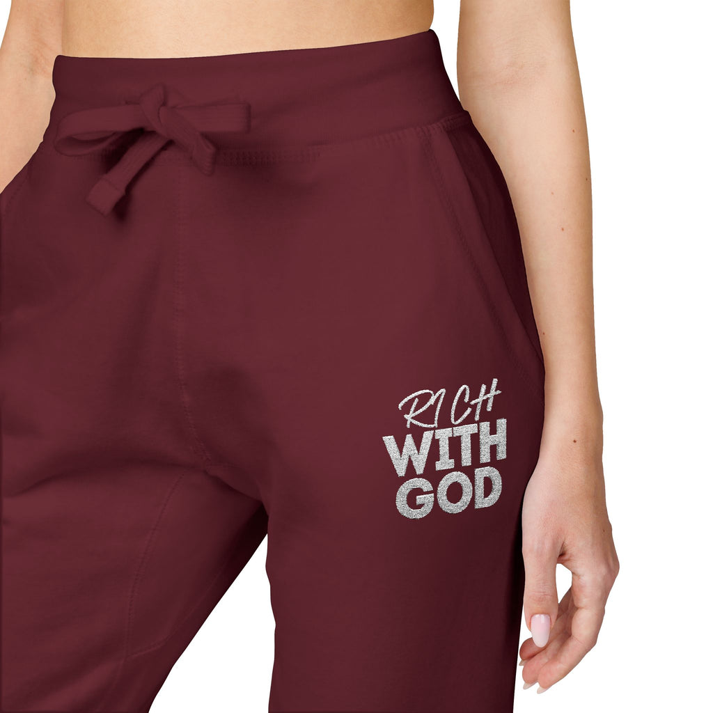 Rich With God Unisex Fleece Sweatpants (Embroidery)