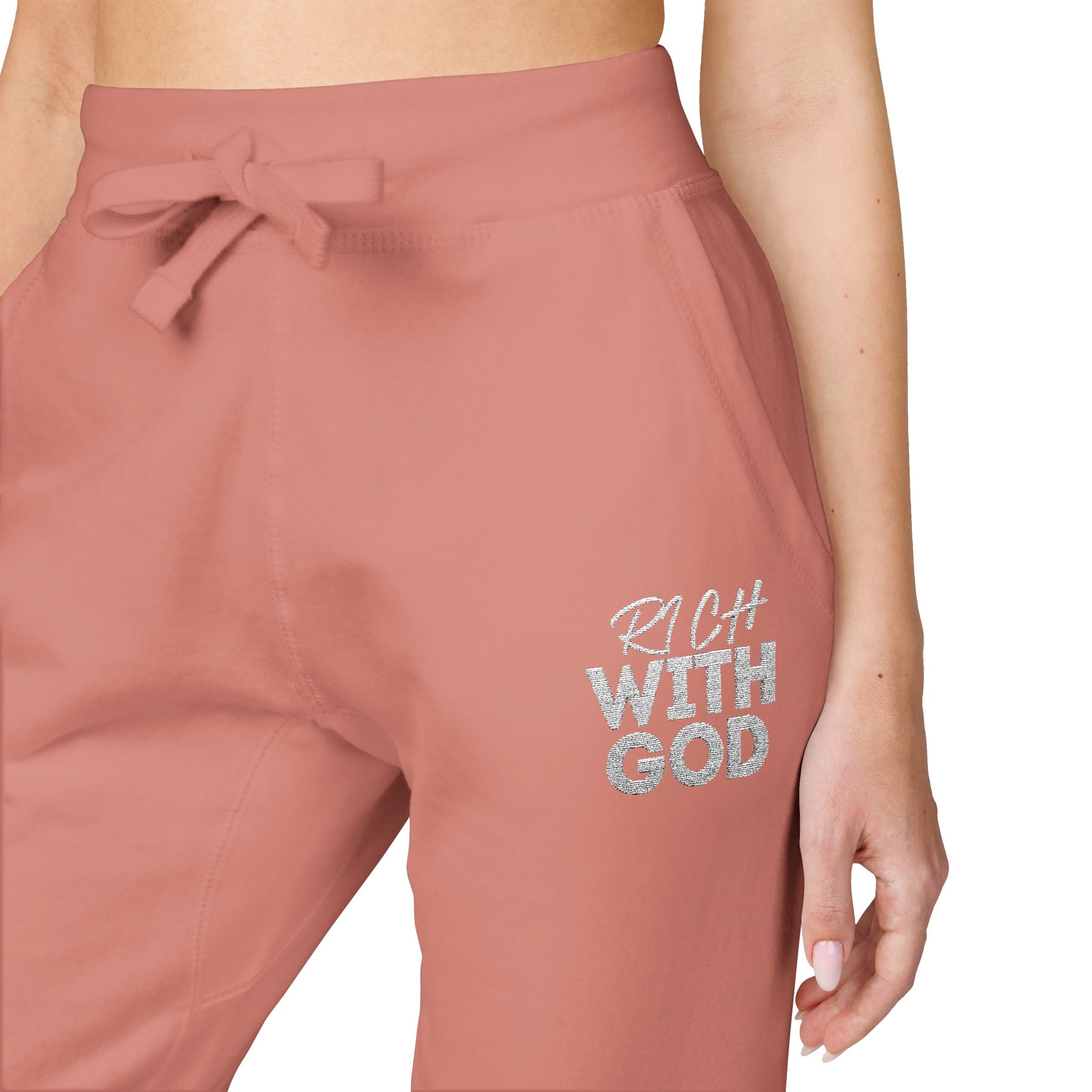 Rich With God Unisex Fleece Sweatpants (Embroidery)