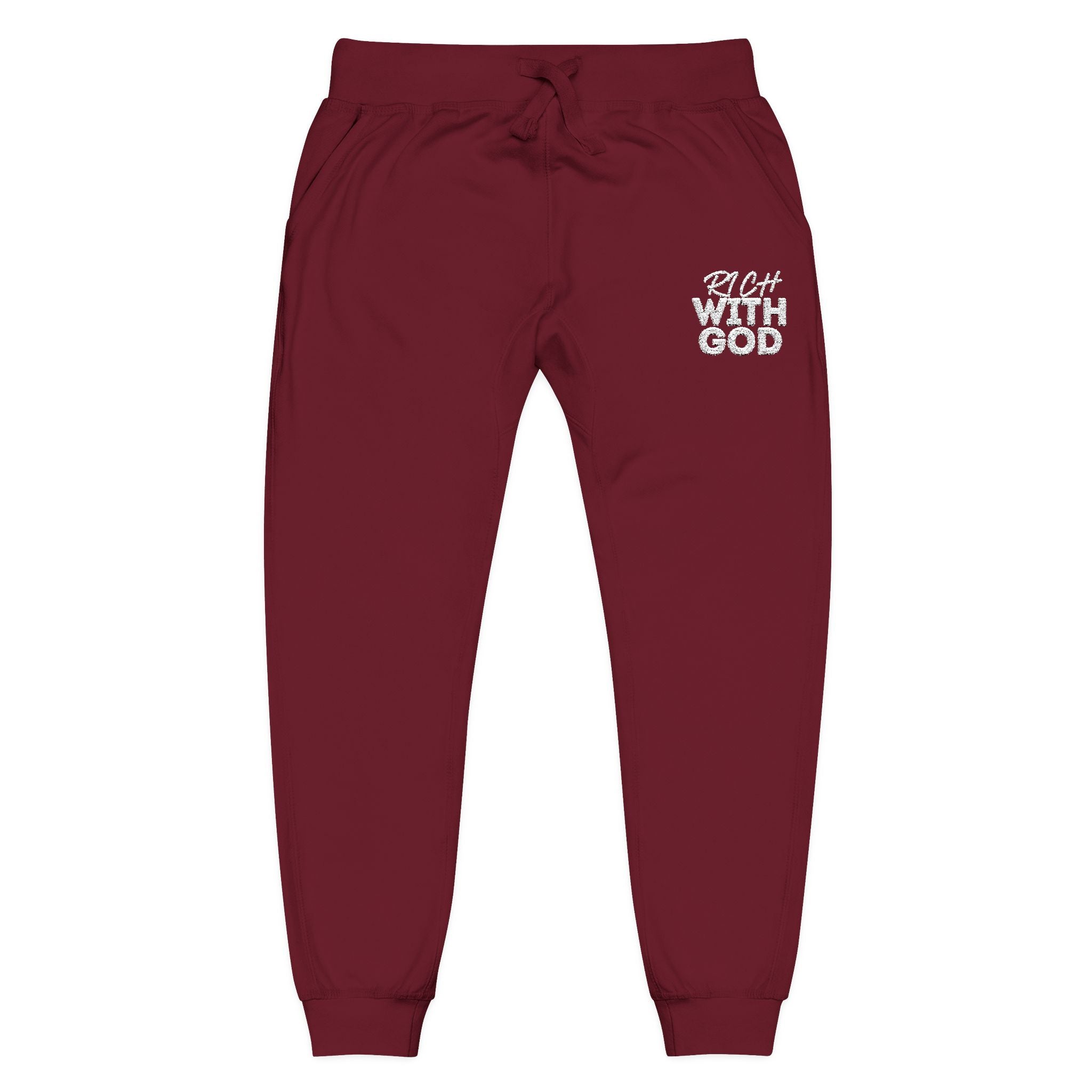 Rich With God Unisex Fleece Sweatpants (Embroidery)