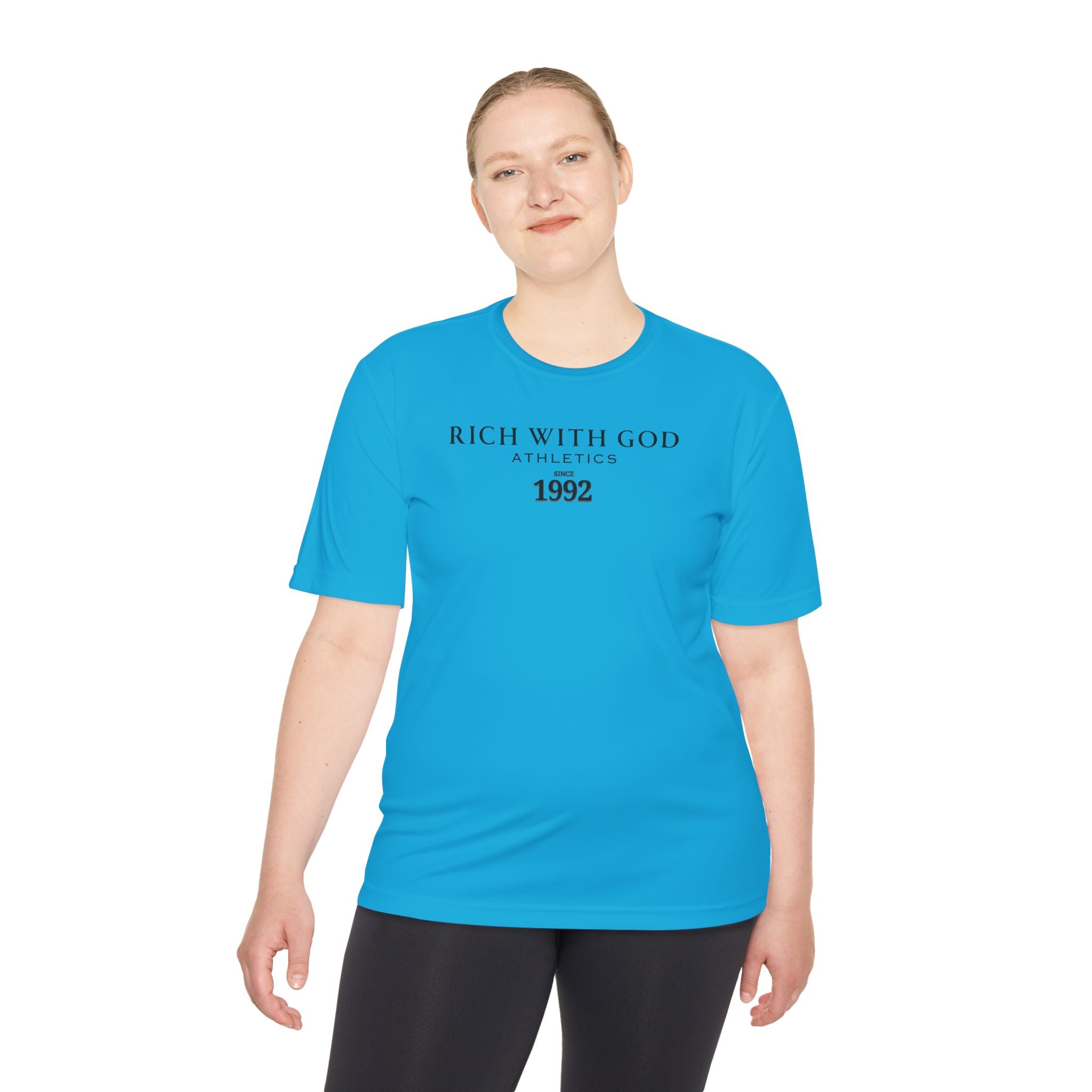 Rich With God Athletics Unisex Moisture Wicking Tee