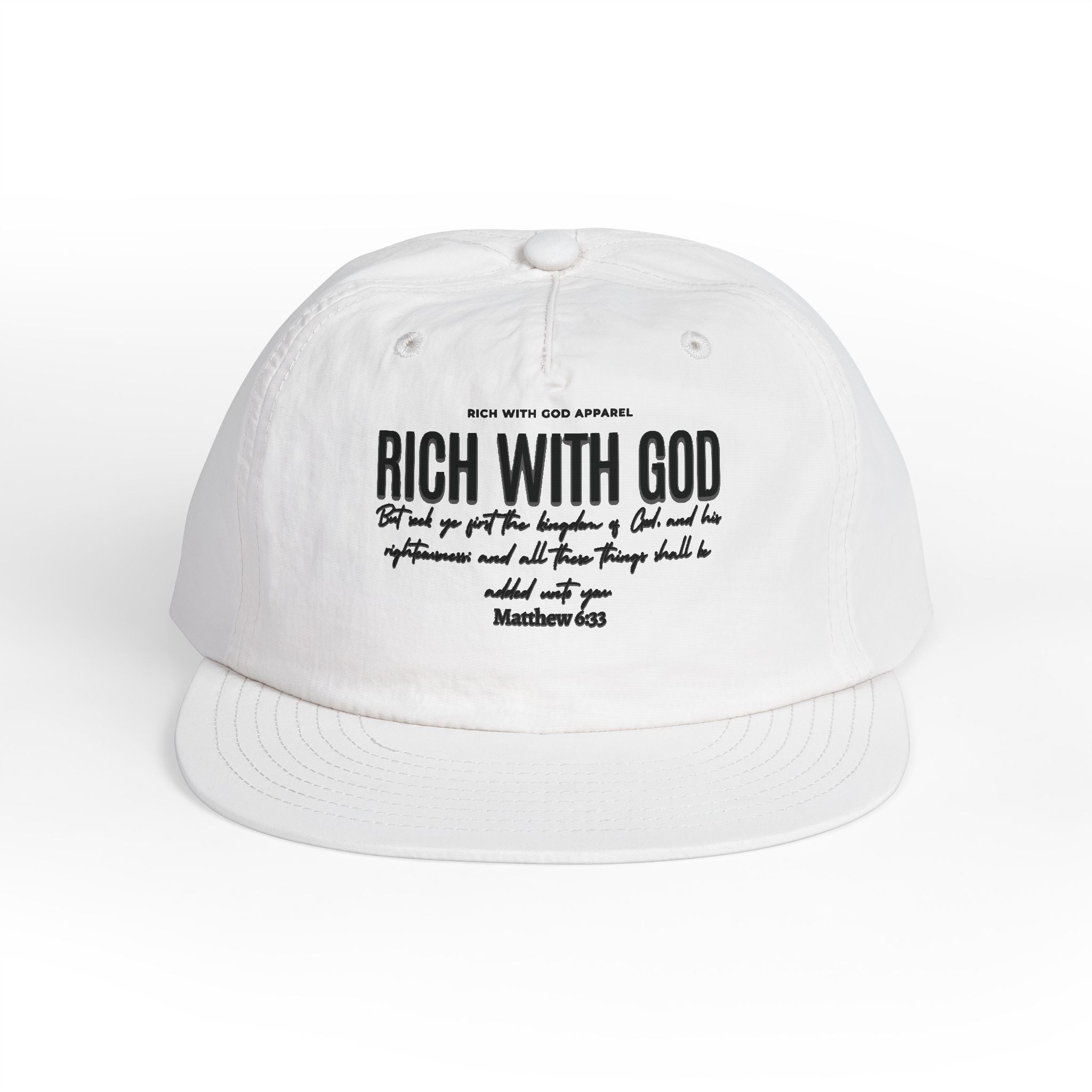 Rich With God Matthew 6:33 Surf Cap Snapback