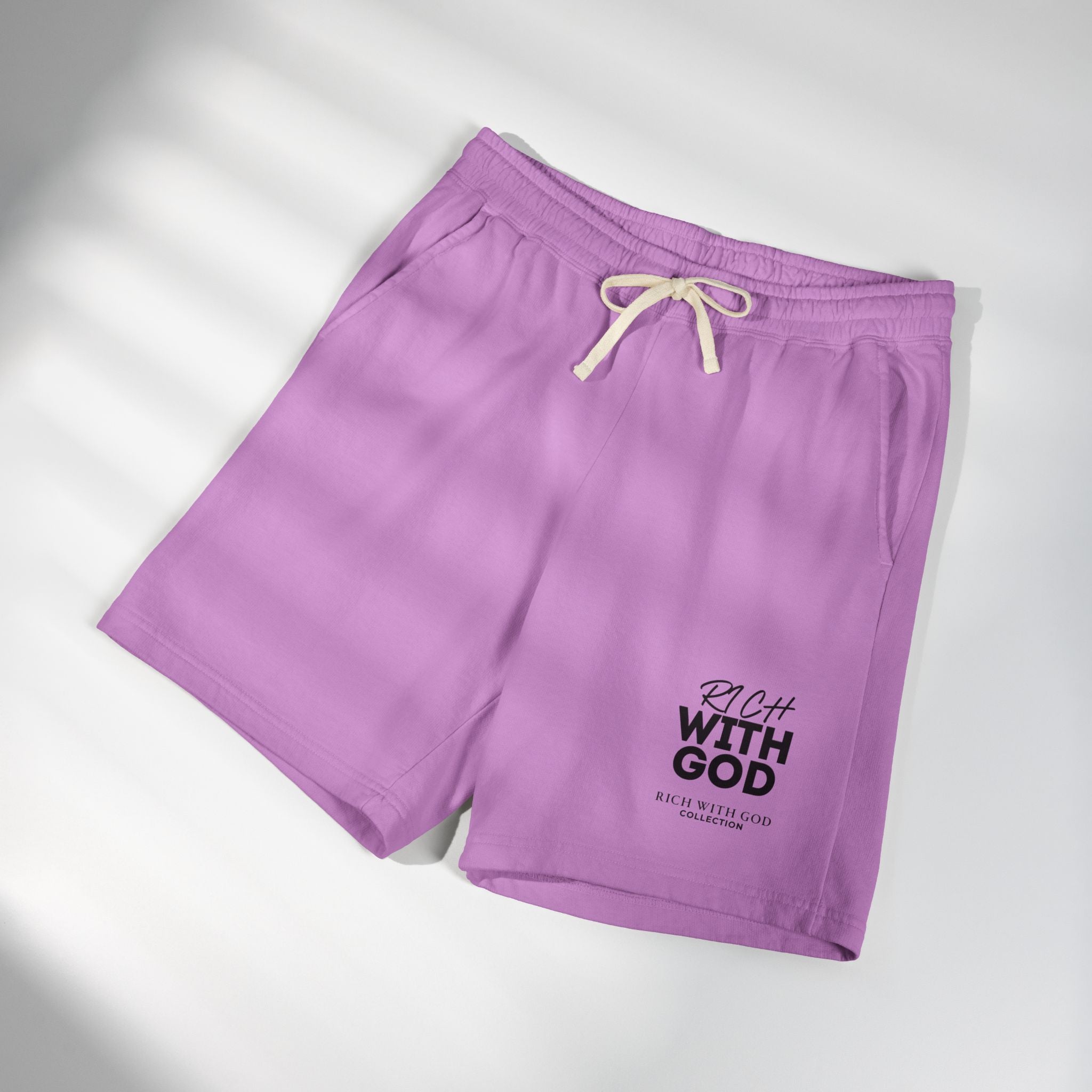 Rich With God Unisex Garment-Dyed Lightweight Fleece Sweat Shorts