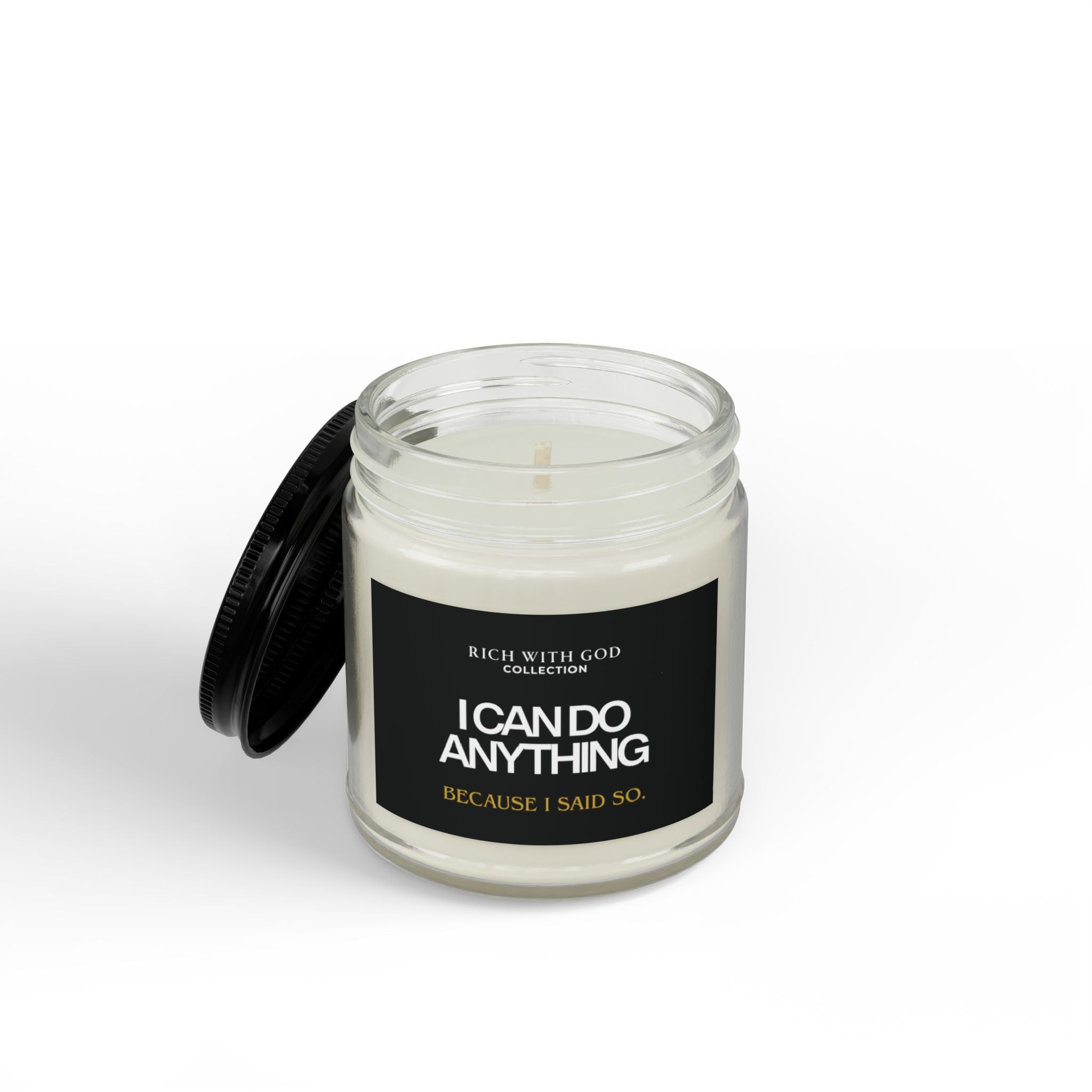 I Can Do Anything Scented Soy Candles with Black Lid, (4 and 9oz)