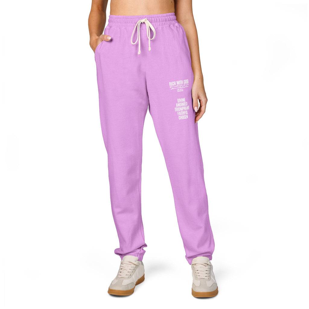 Rich With God Matthew 6:33 Graphic Fleece Sweatpants