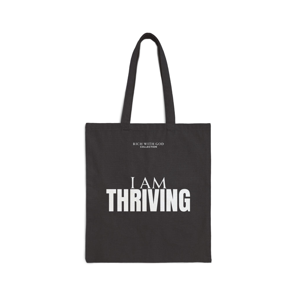 I Am Thriving Beige Cotton Canvas Tote Bag
