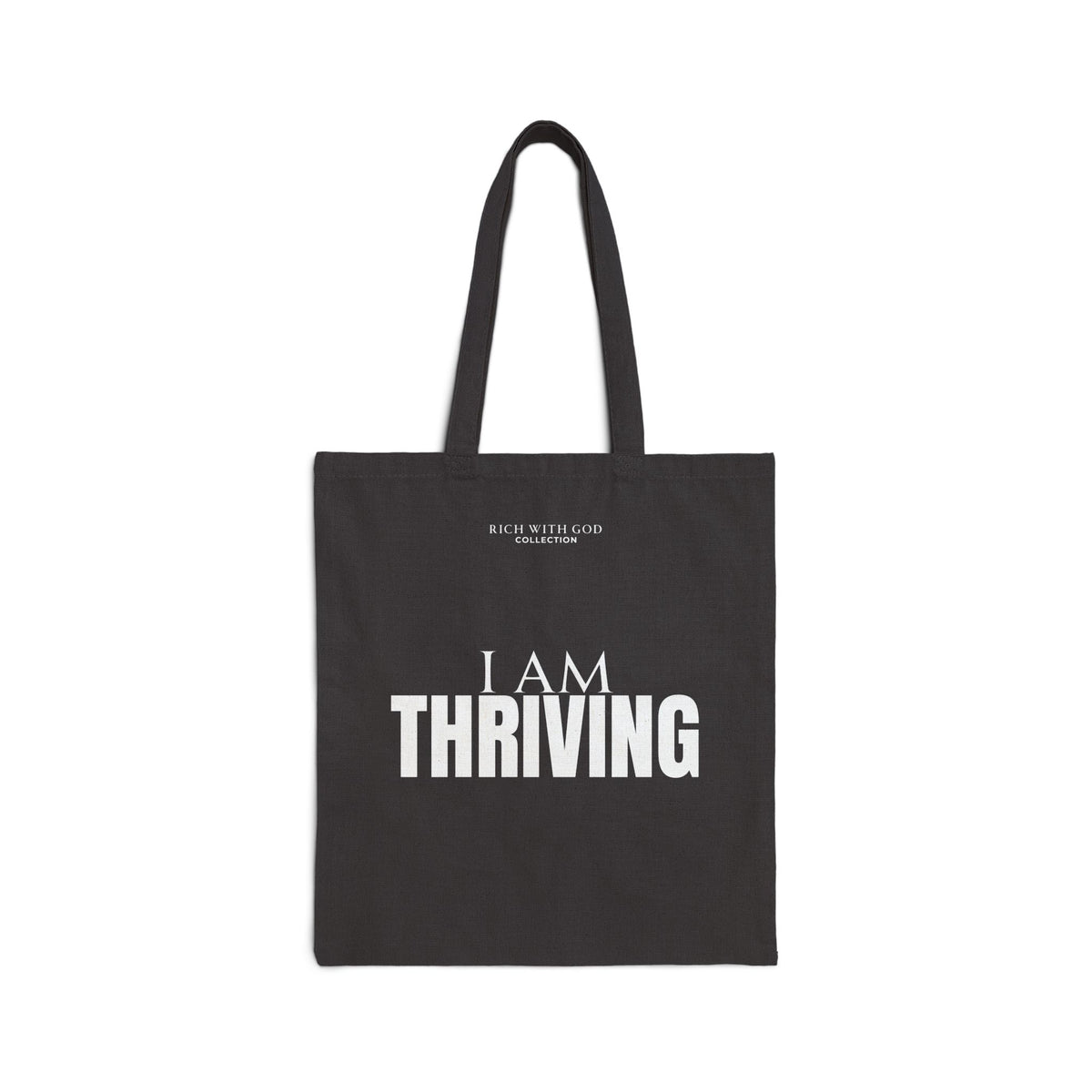 I Am Thriving Beige Cotton Canvas Tote Bag