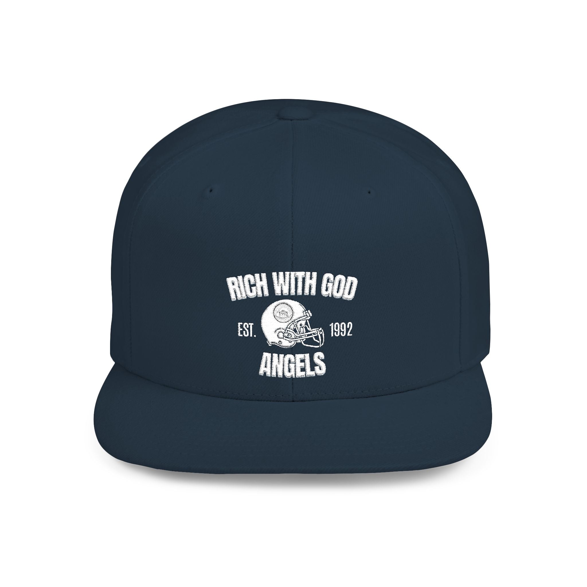 Rich With God Angels Flat Bill Snapback