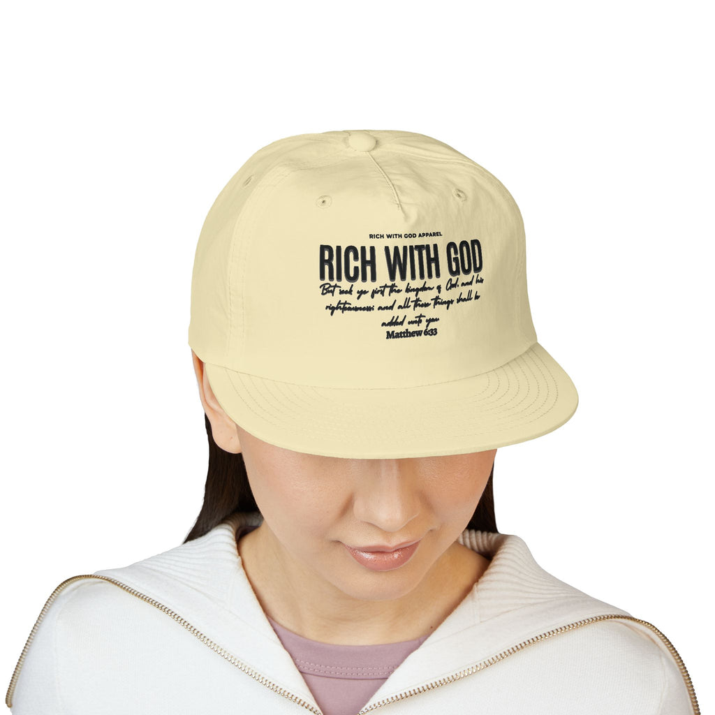 Rich With God Matthew 6:33 Surf Cap Snapback