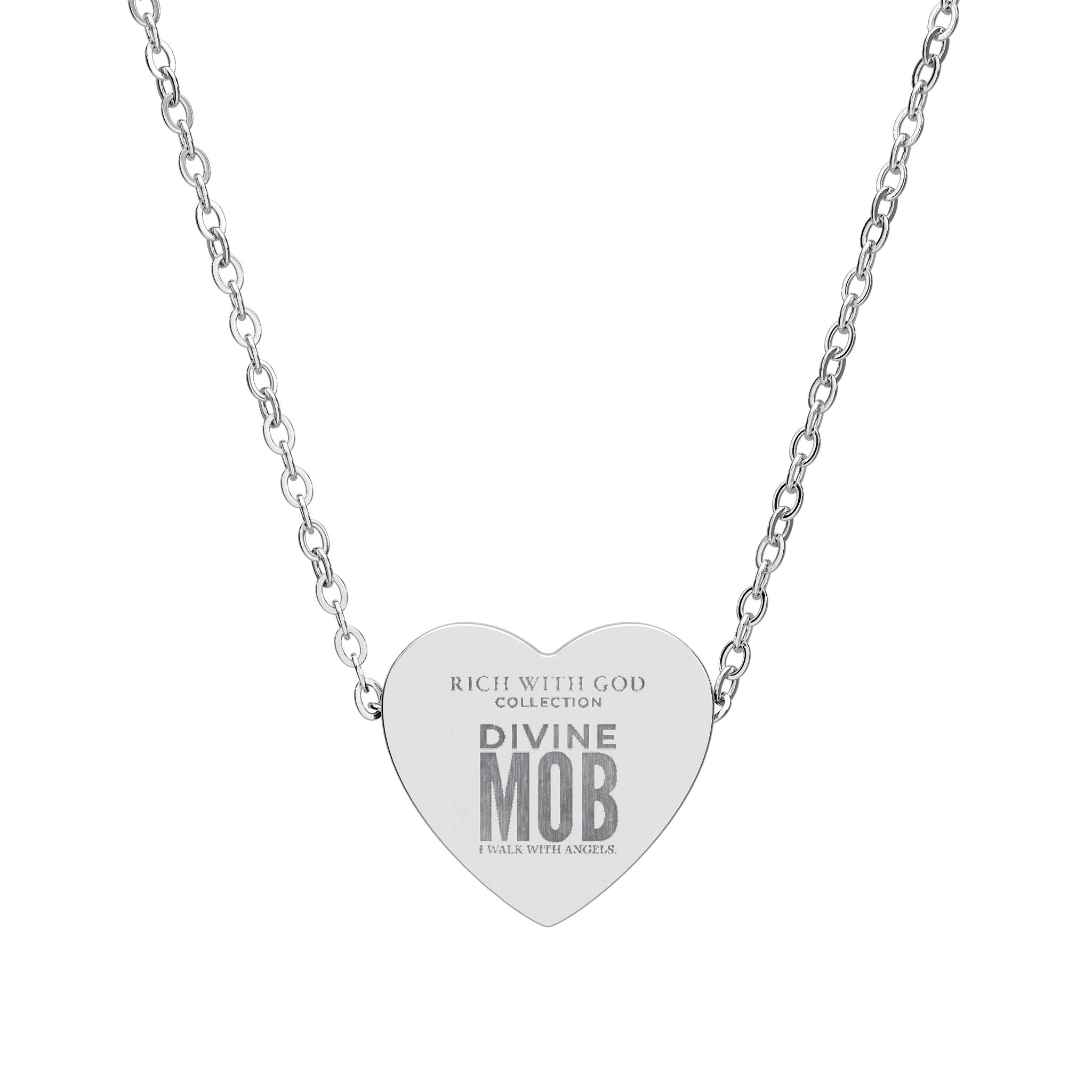 Divine Mob Heart Necklace (Engraving)