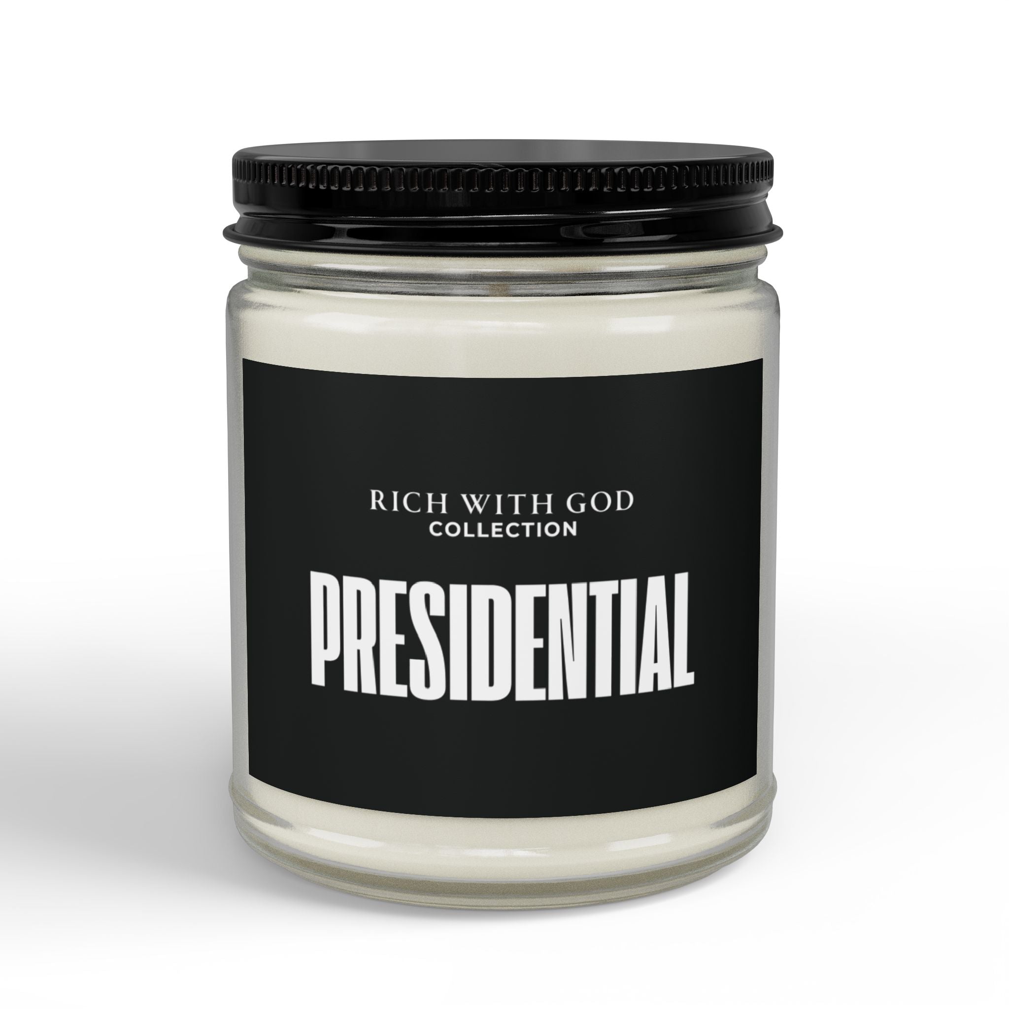Presidential Scented Soy Candles with Black Lid, (4 and 9oz)