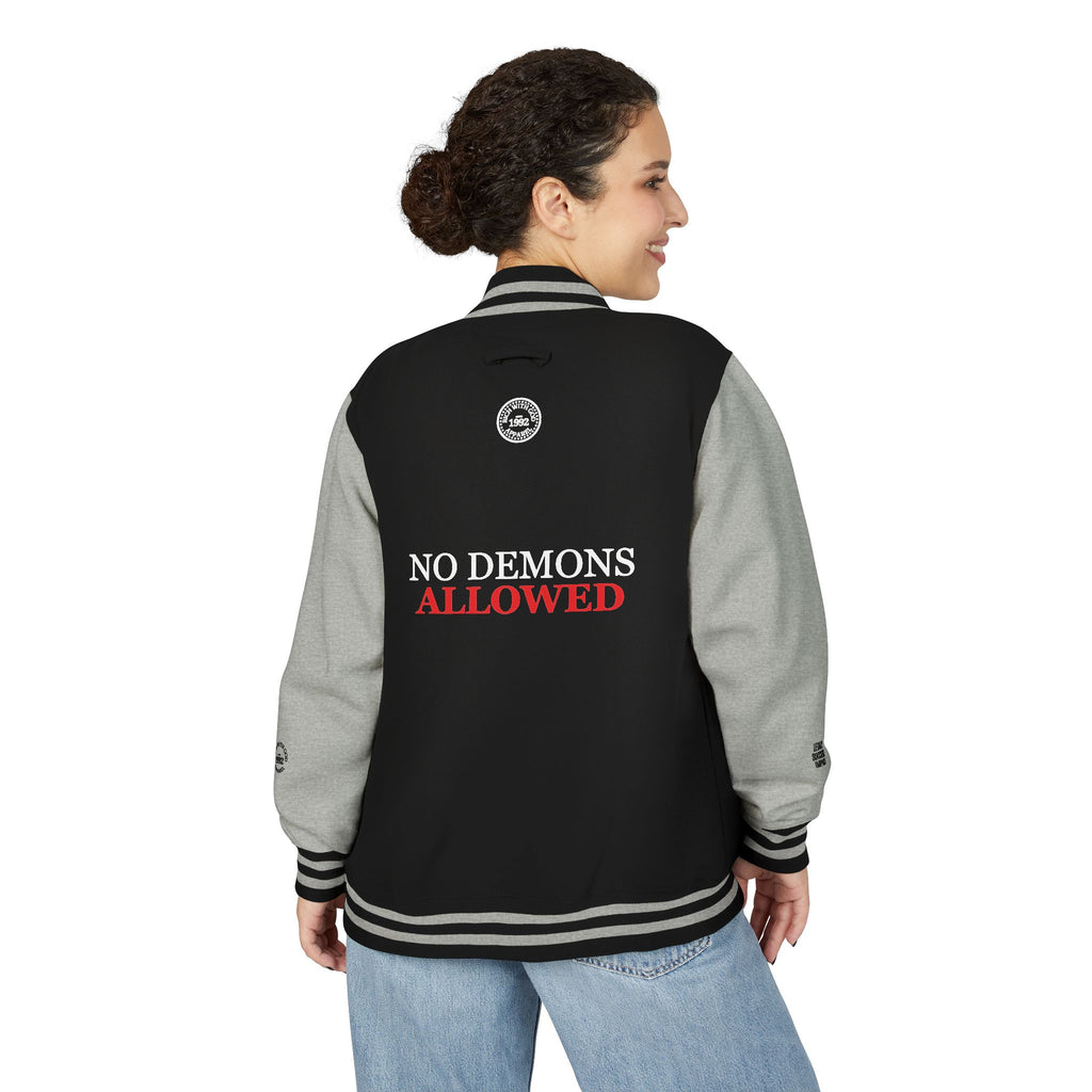 Demon Free Zone Varsity Letterman Jacket