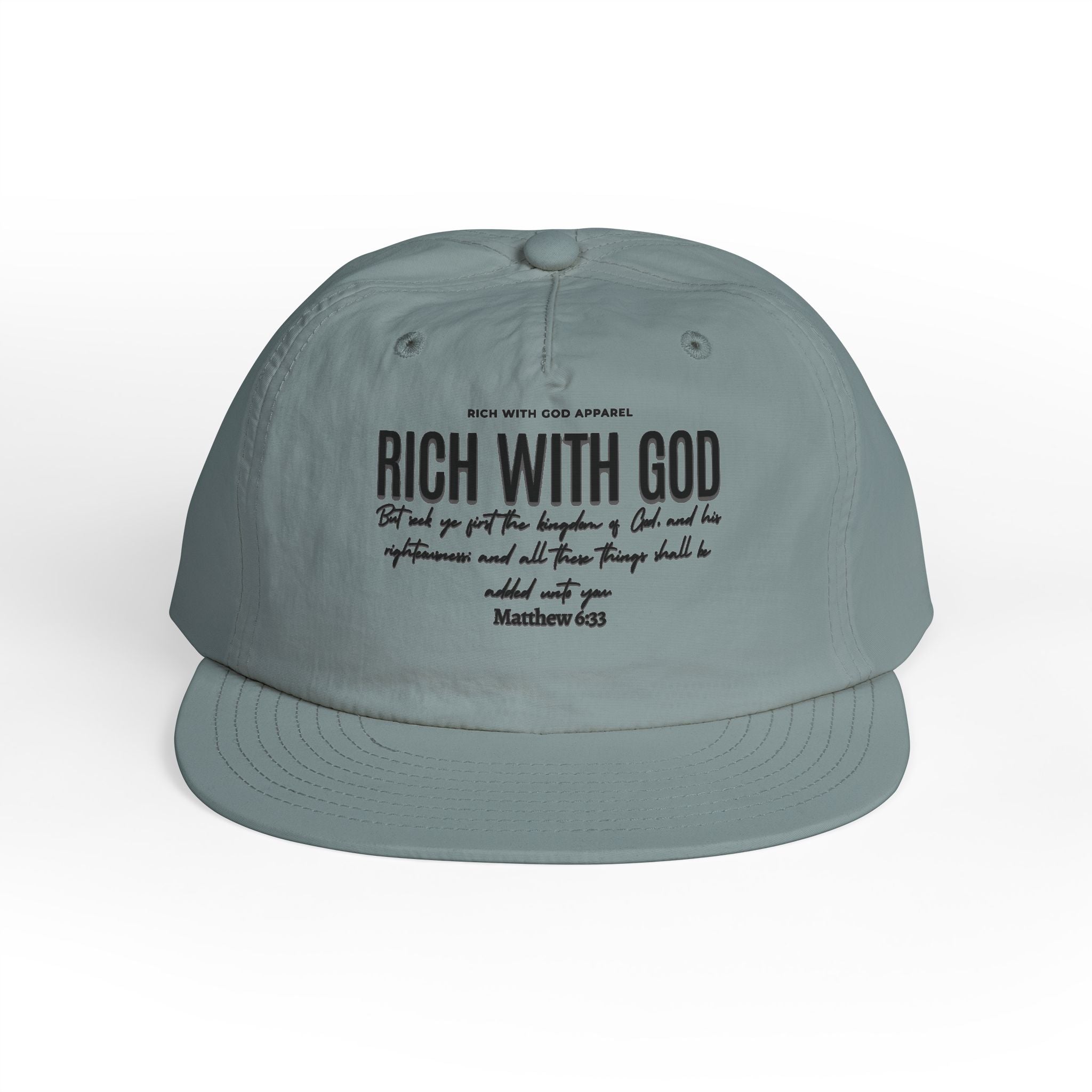 Rich With God Matthew 6:33 Surf Cap Snapback
