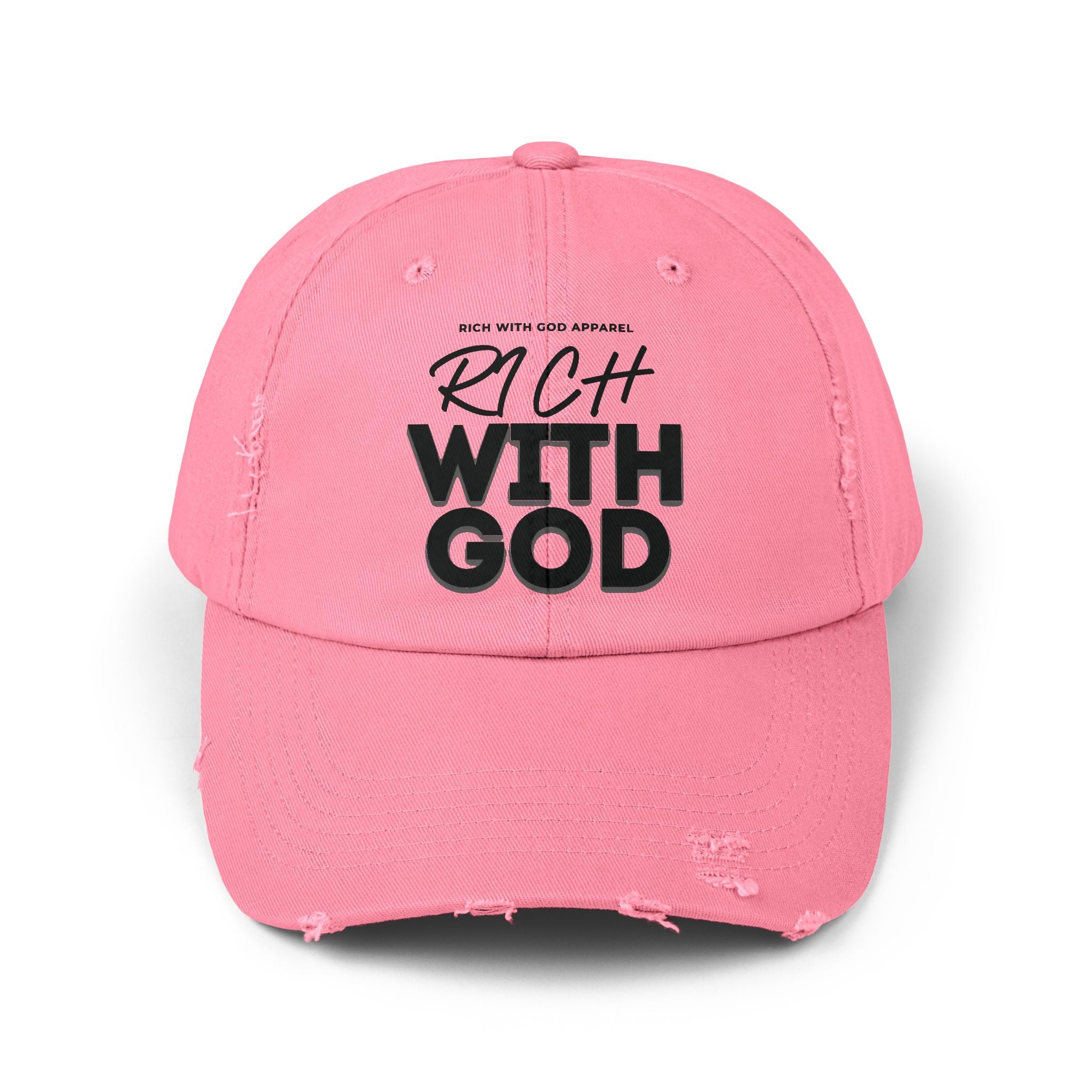 Rich With God Unisex Distressed Cap