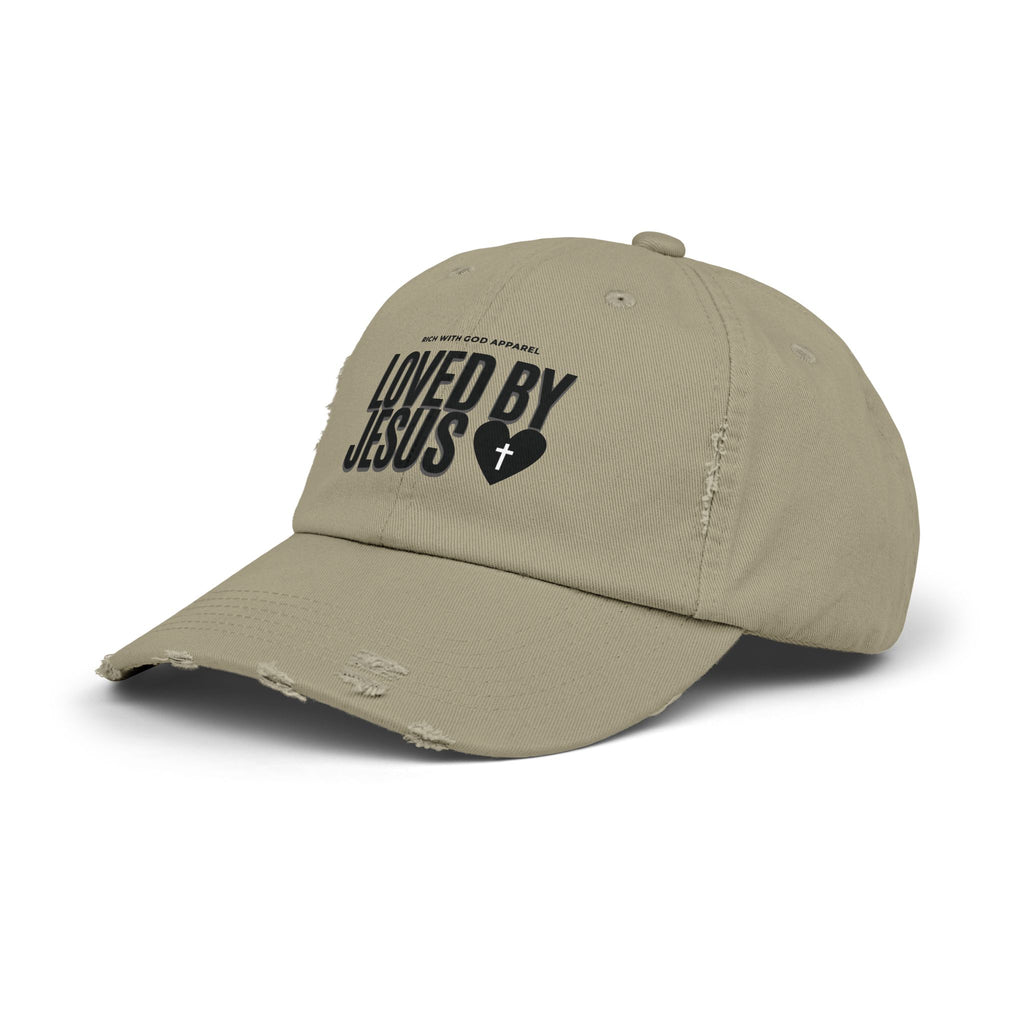 Loved By Jesus Unisex Distressed Cap